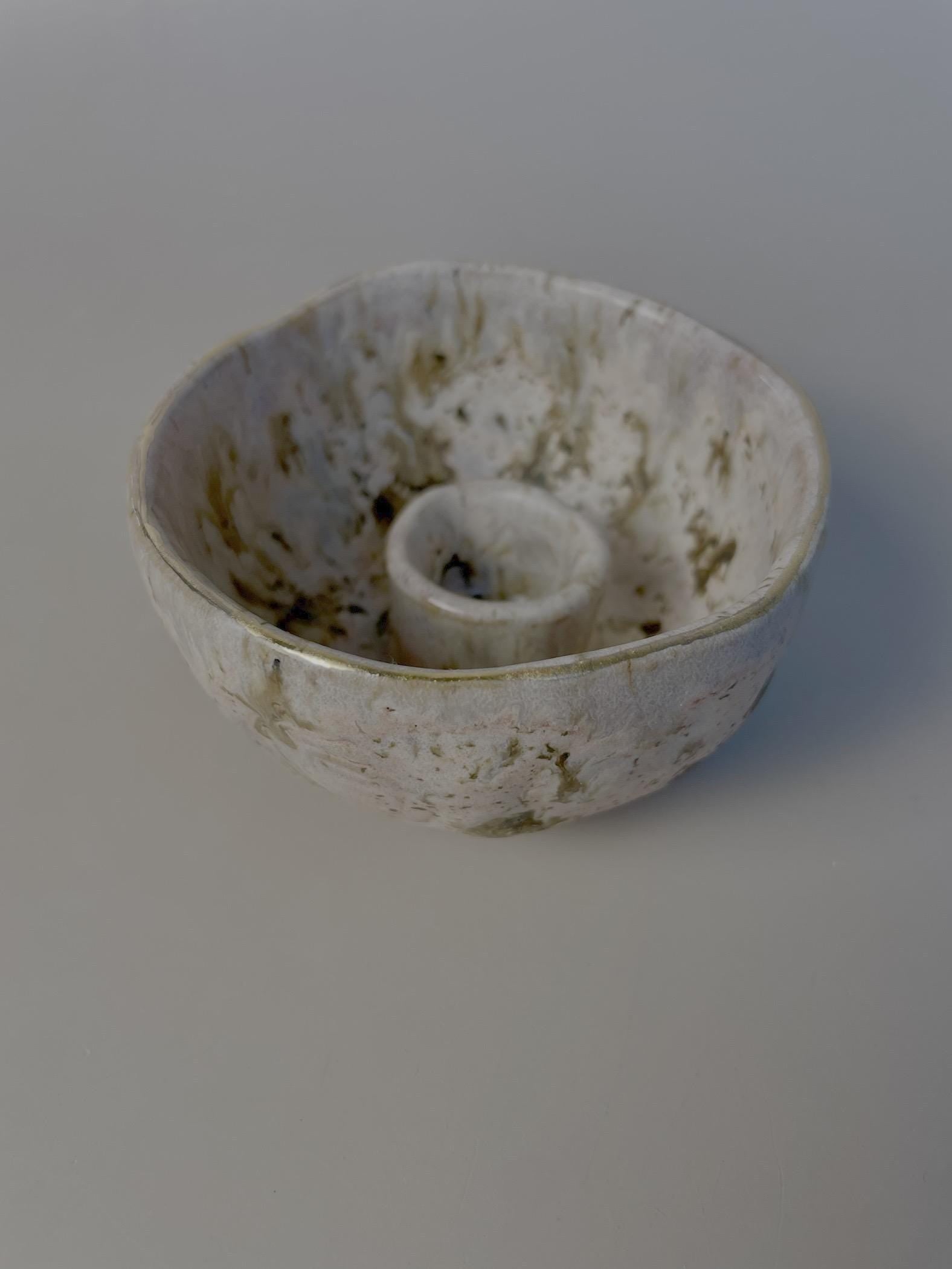 Handmade Pink and Brown Palo Santo Bowl – Ceramic Smudge Holder