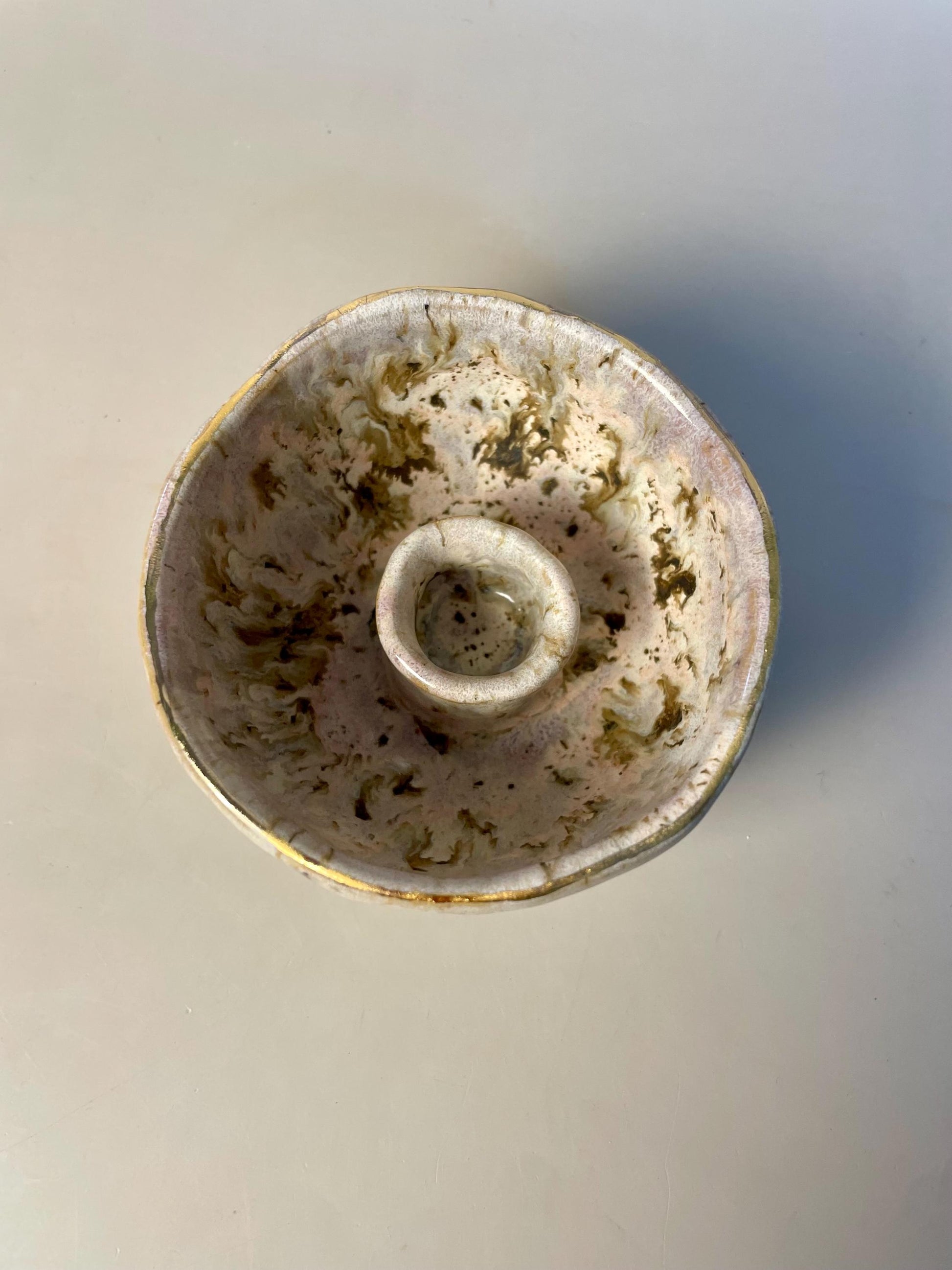 Handmade Pink and Brown Palo Santo Bowl – Ceramic Smudge Holder