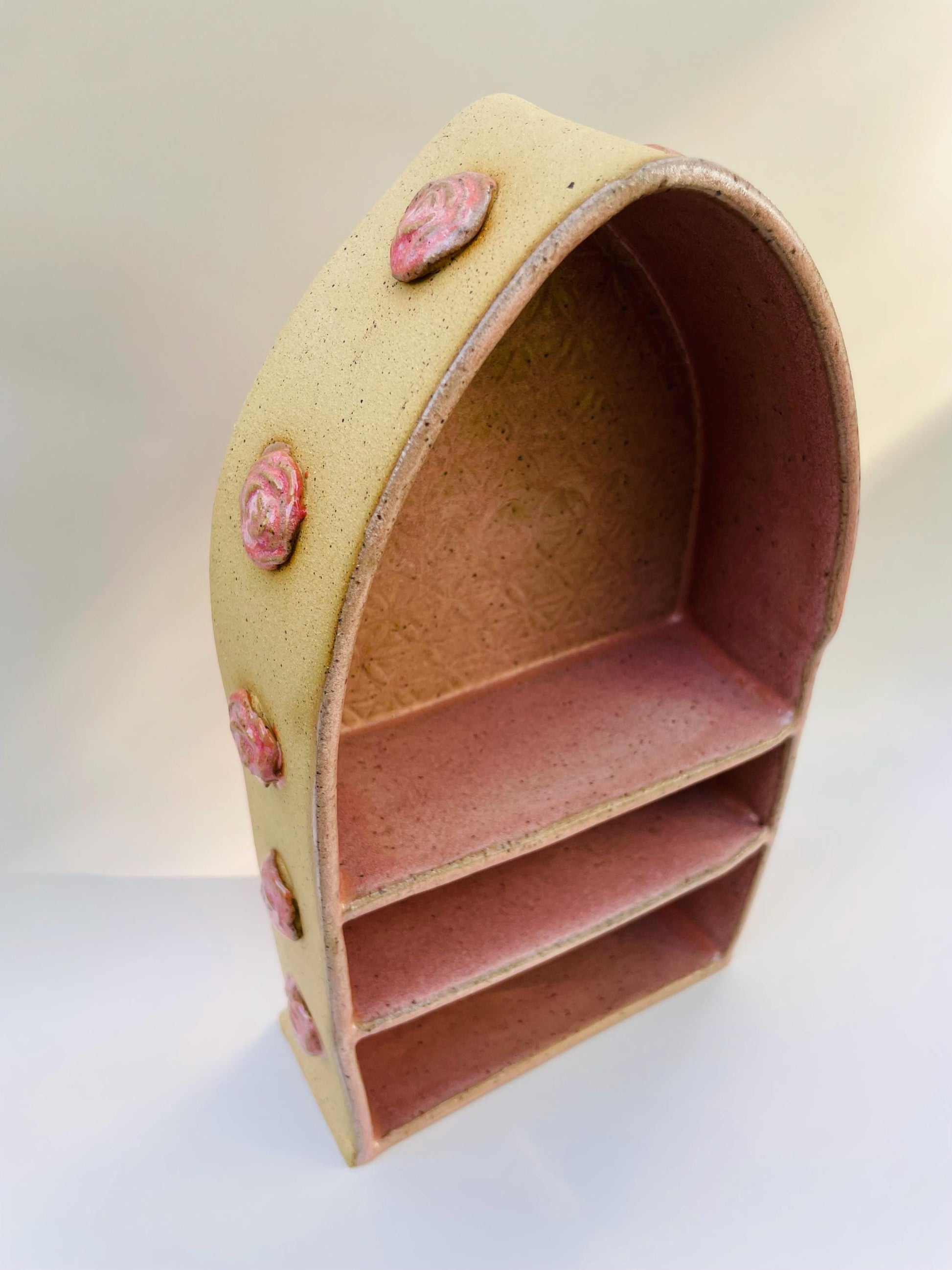 Handmade ceramic rose divine feminine shelf altar