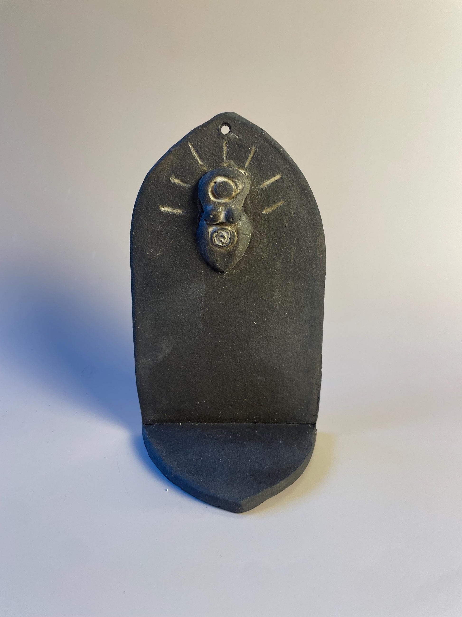 Small Goddess Altar and Handmade Dark Clay Shrine