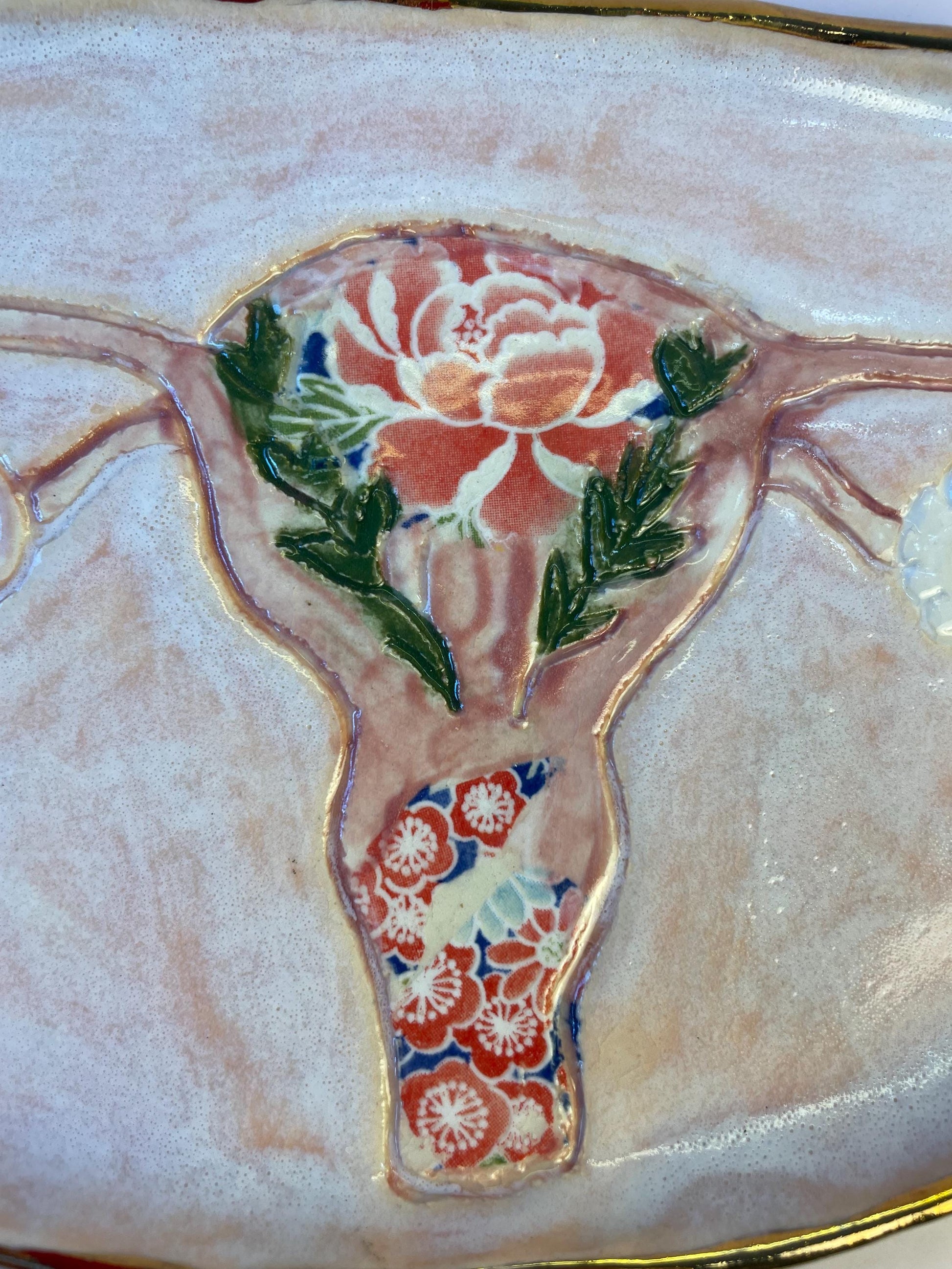 Divine Feminine Ritual Set – Sacred Womb Bowl, Incense & Candle Holders – Gold‑Lined, Healing Ceramic Art