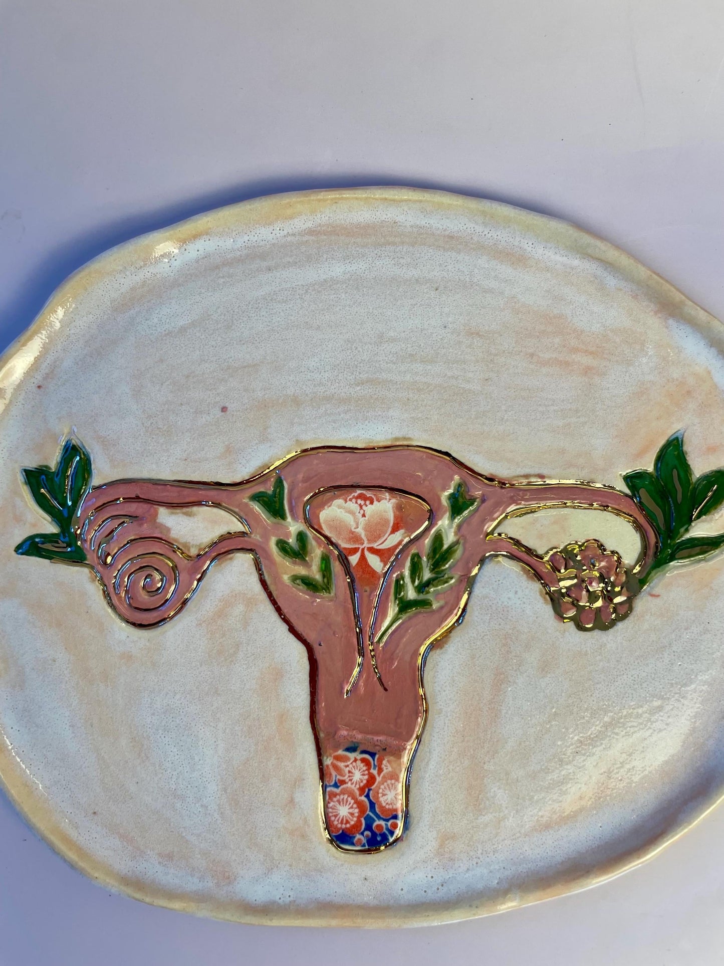 Divine Feminine Ritual Set – Sacred Womb Bowl, Incense & Candle Holders – Gold‑Lined, Healing Ceramic Art