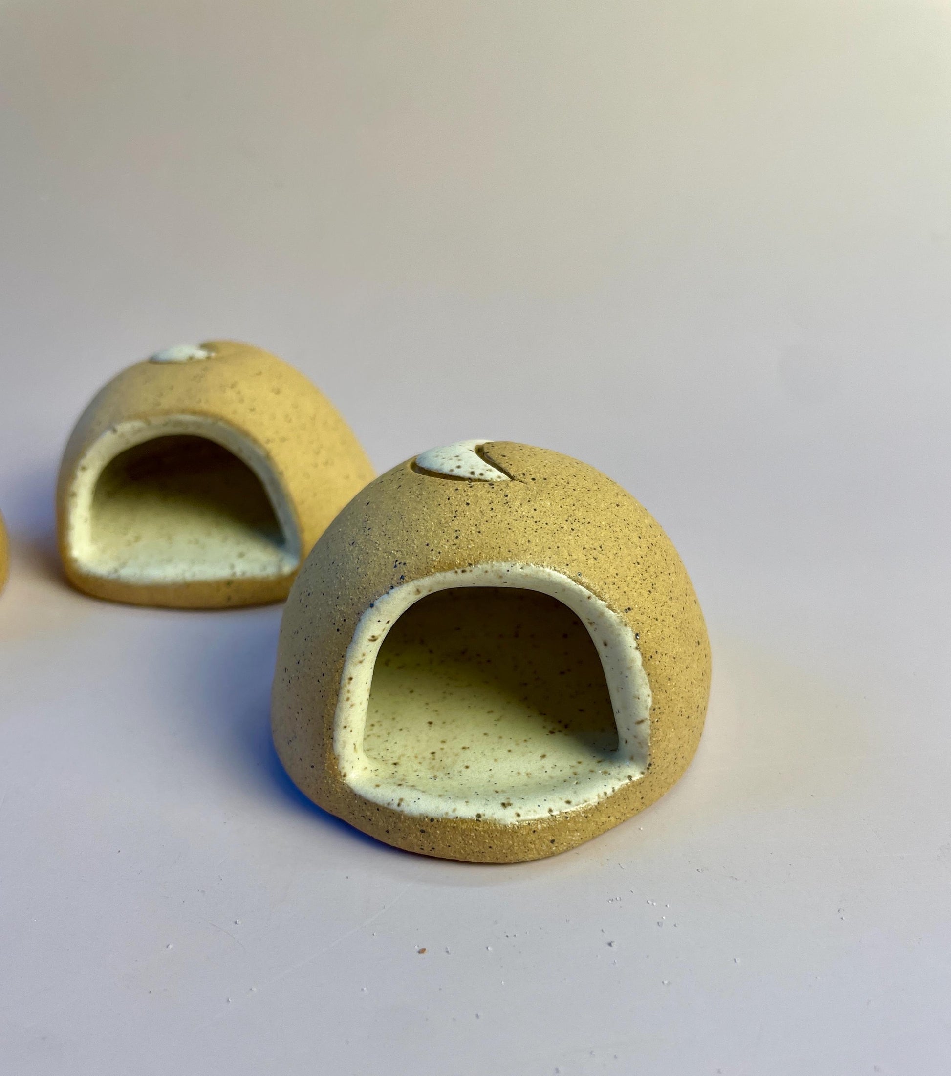 Handmade Moon Salt Dome • Ceramic Herbal or Crystal Keeper • Ritual Protection Pod