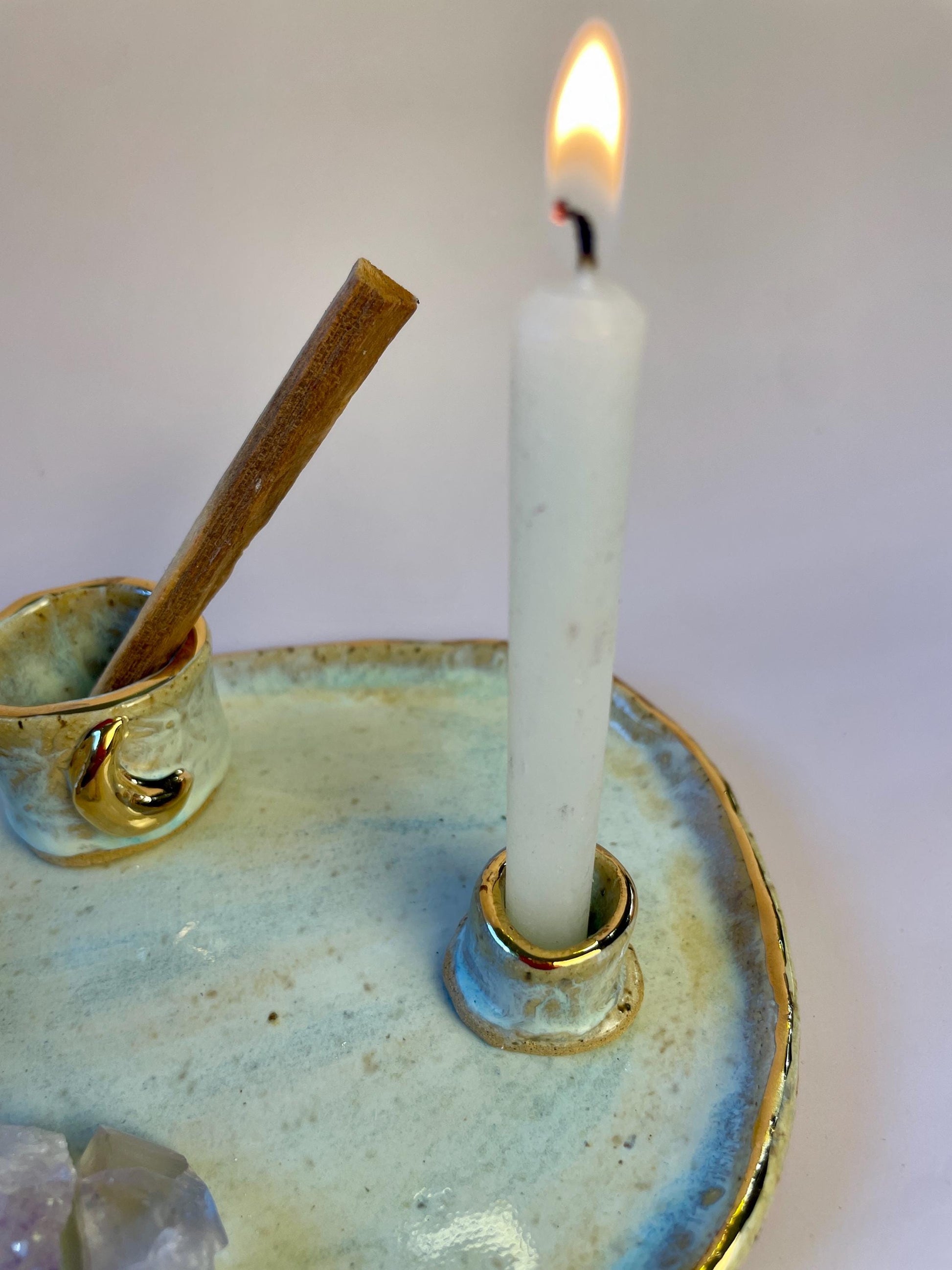 Dream Incubation Tray – Ceramic Ritual Set for Moonlit Intention Work