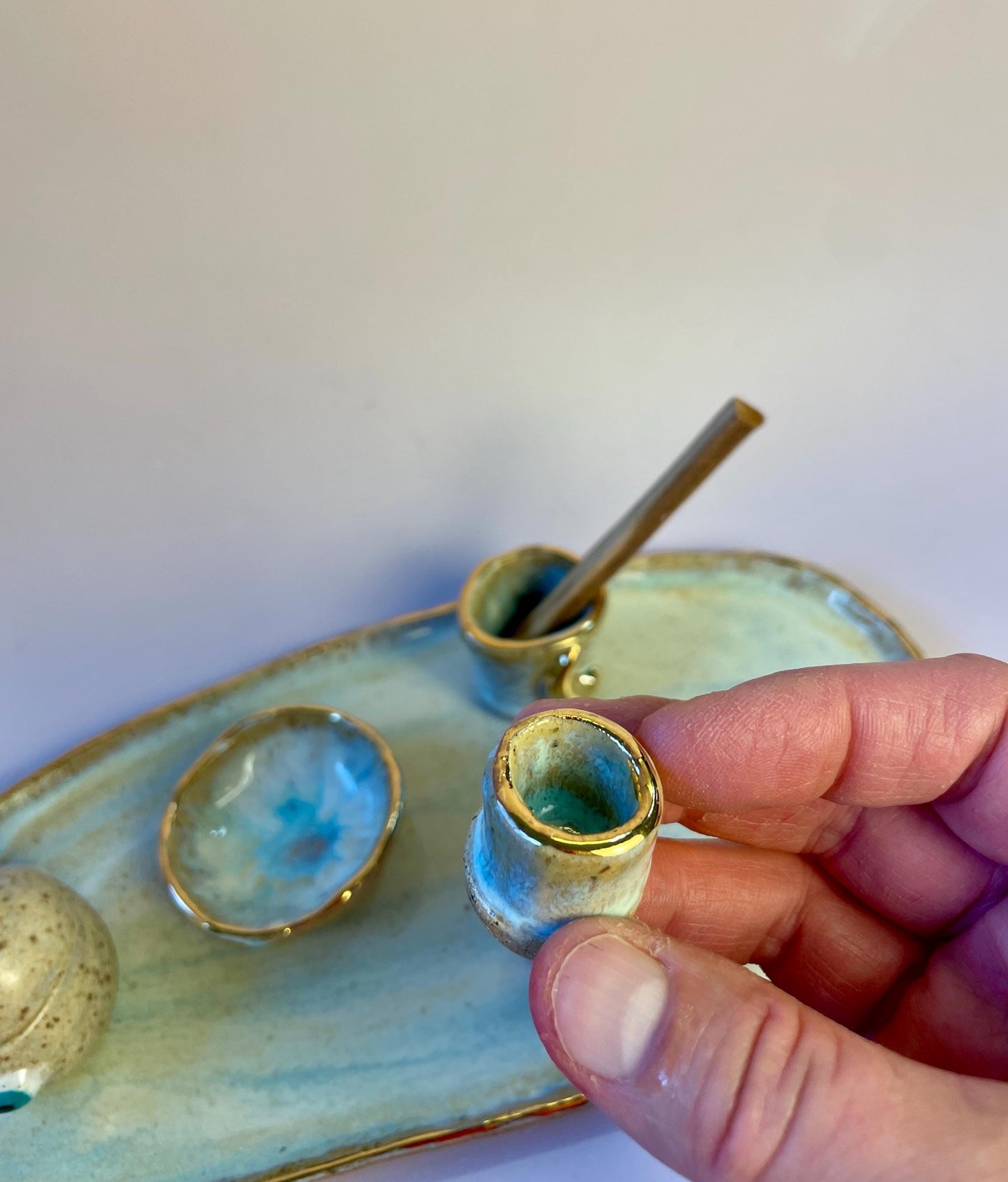 Dream Incubation Tray – Ceramic Ritual Set for Moonlit Intention Work