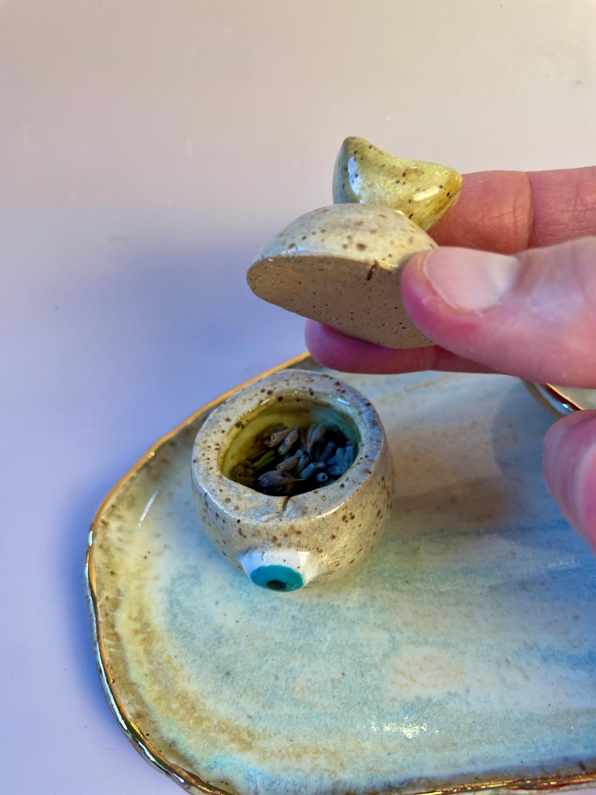 Dream Incubation Tray – Ceramic Ritual Set for Moonlit Intention Work