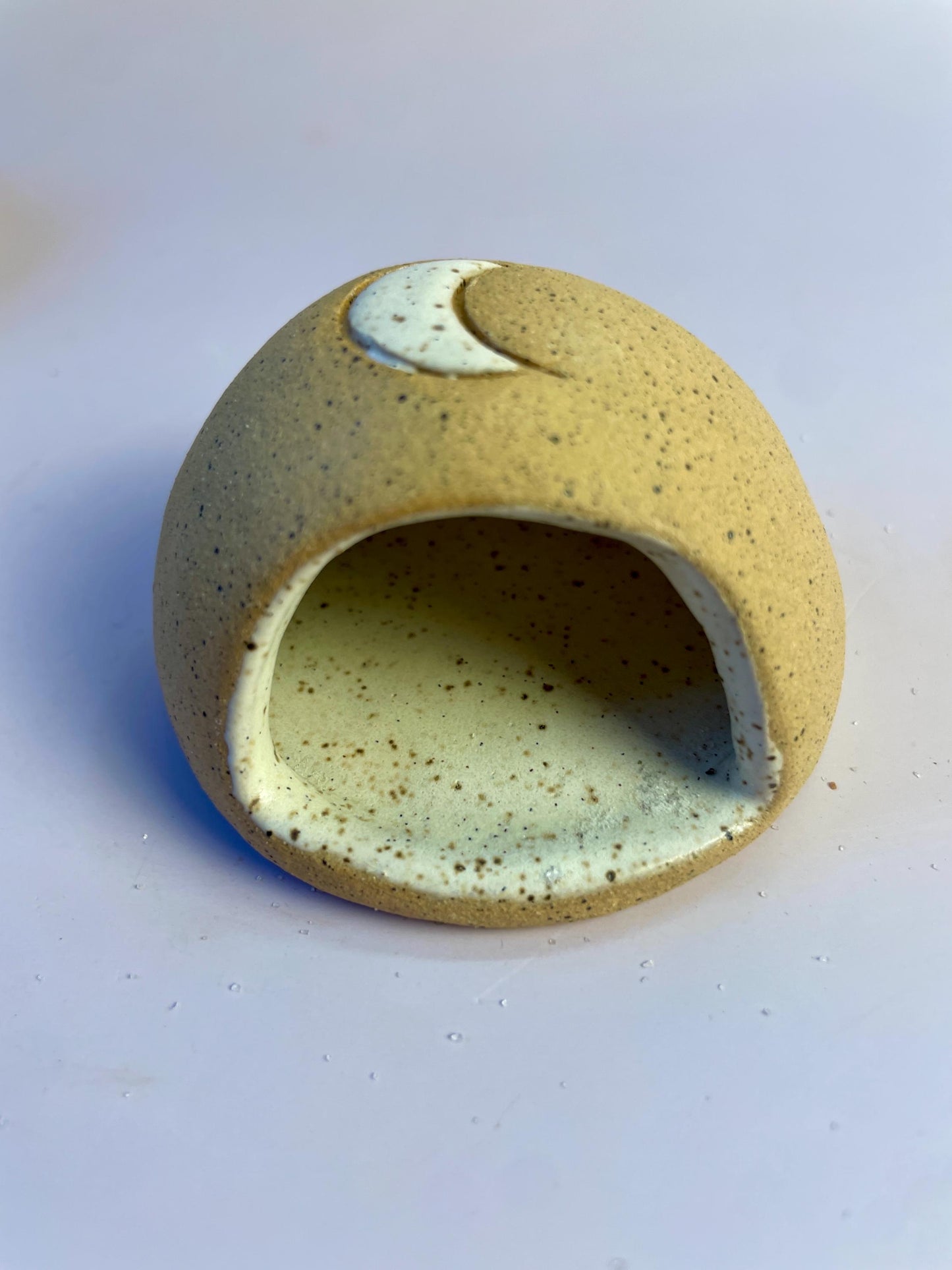 Handmade Moon Salt Dome • Ceramic Herbal or Crystal Keeper • Ritual Protection Pod