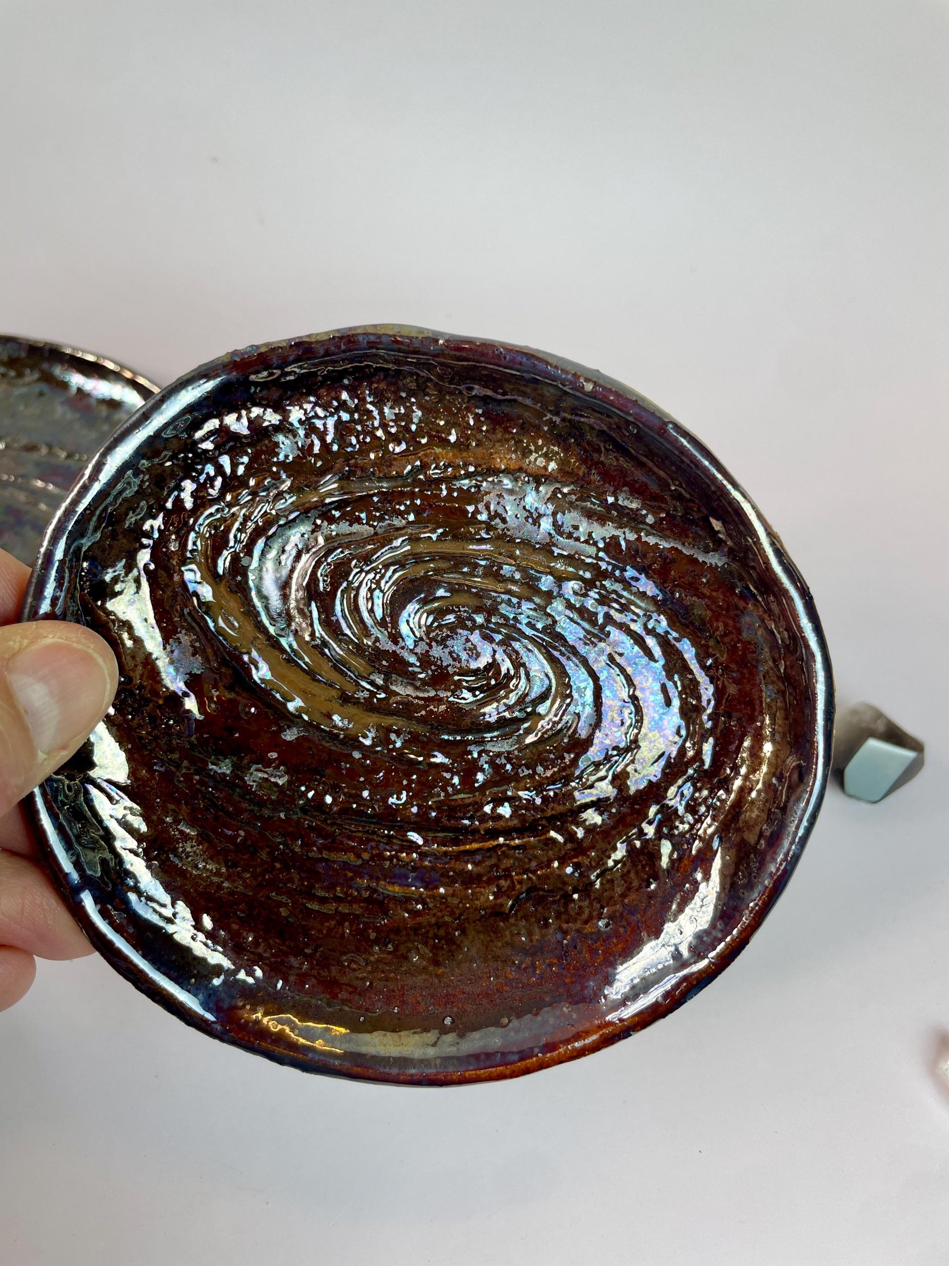 Galaxy Swirl Trinket Dish — Handmade Cosmic Ceramic Plate
