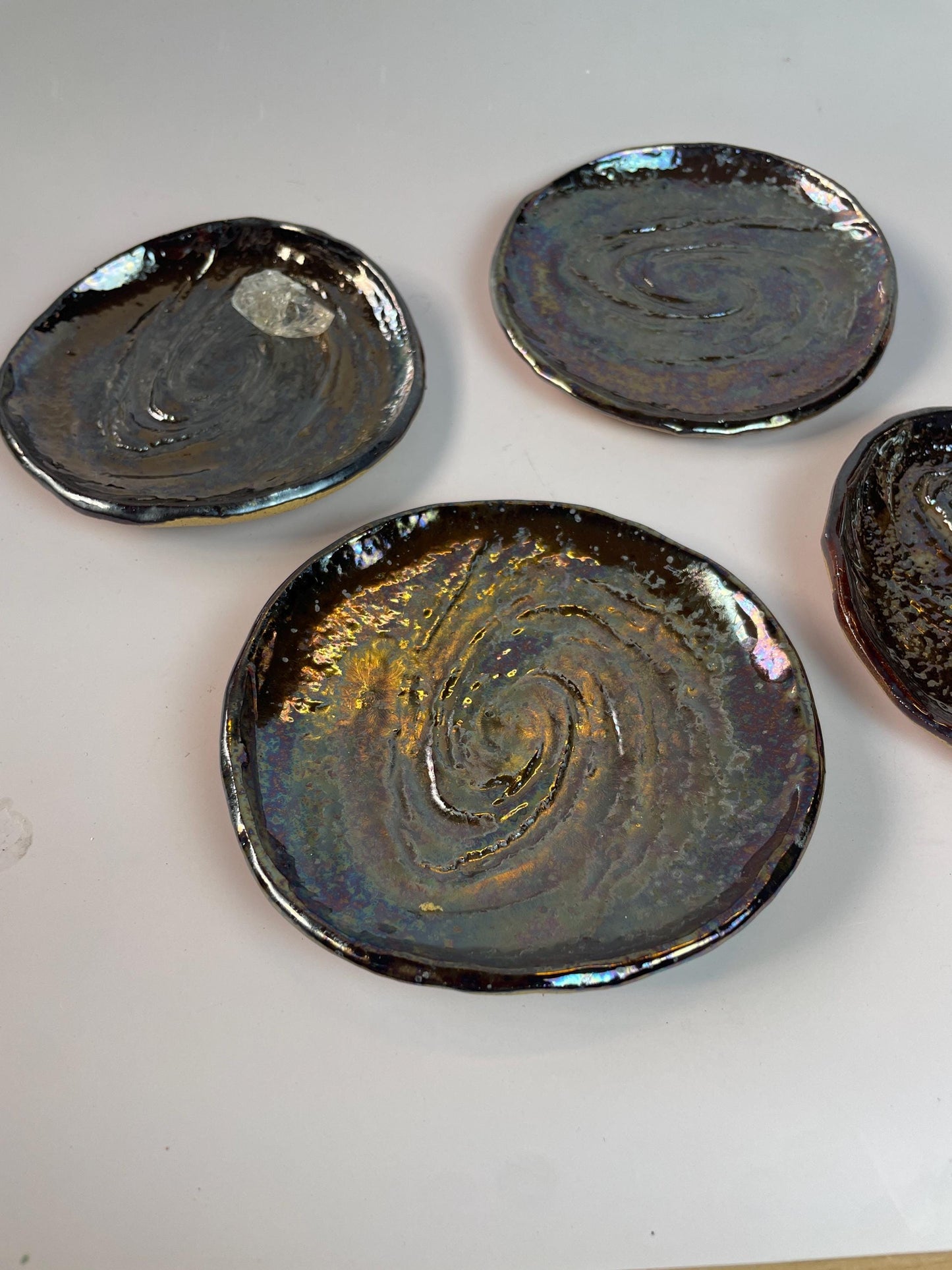 Galaxy Swirl Trinket Dish — Handmade Cosmic Ceramic Plate