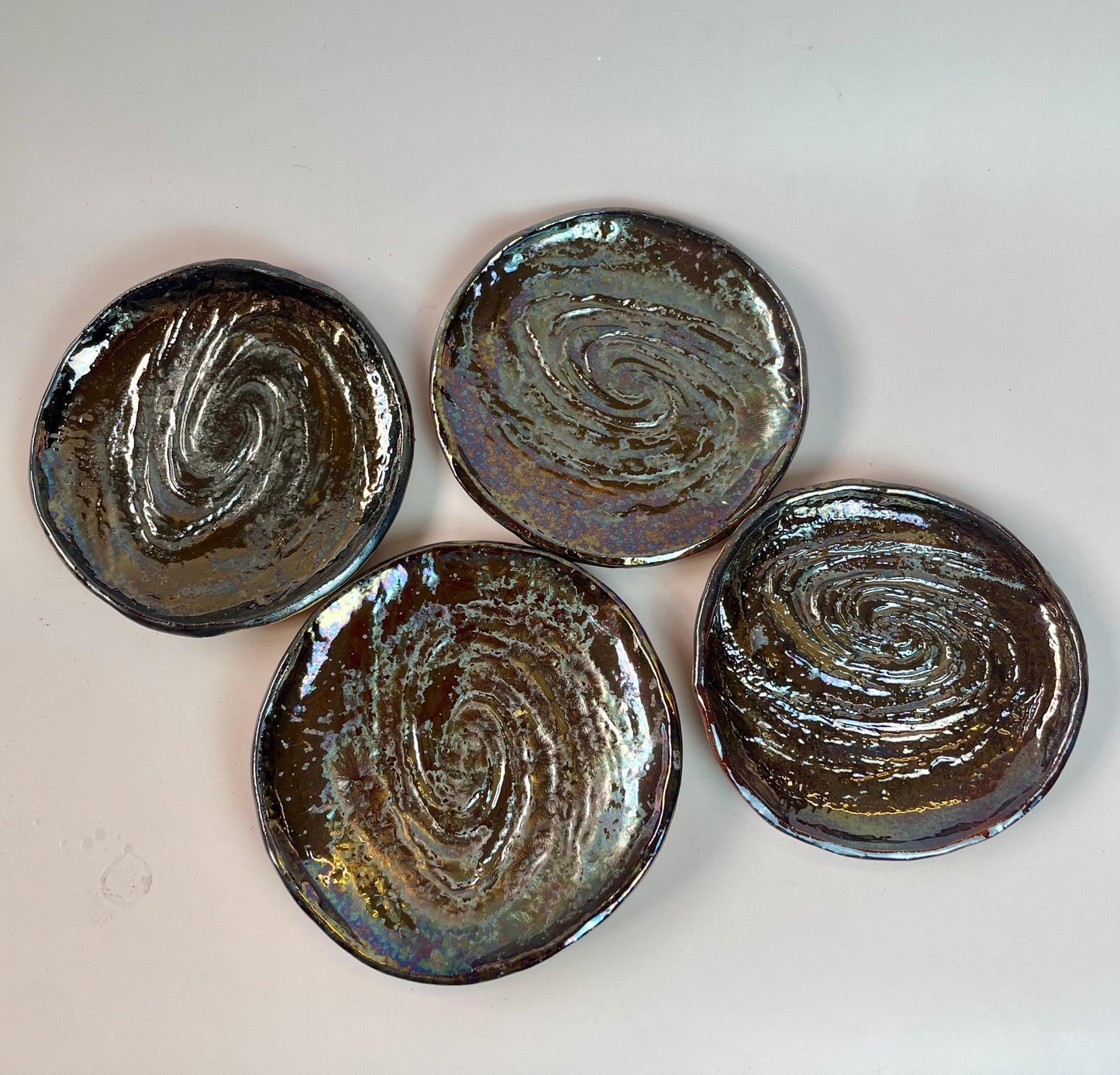 Galaxy Swirl Trinket Dish — Handmade Cosmic Ceramic Plate