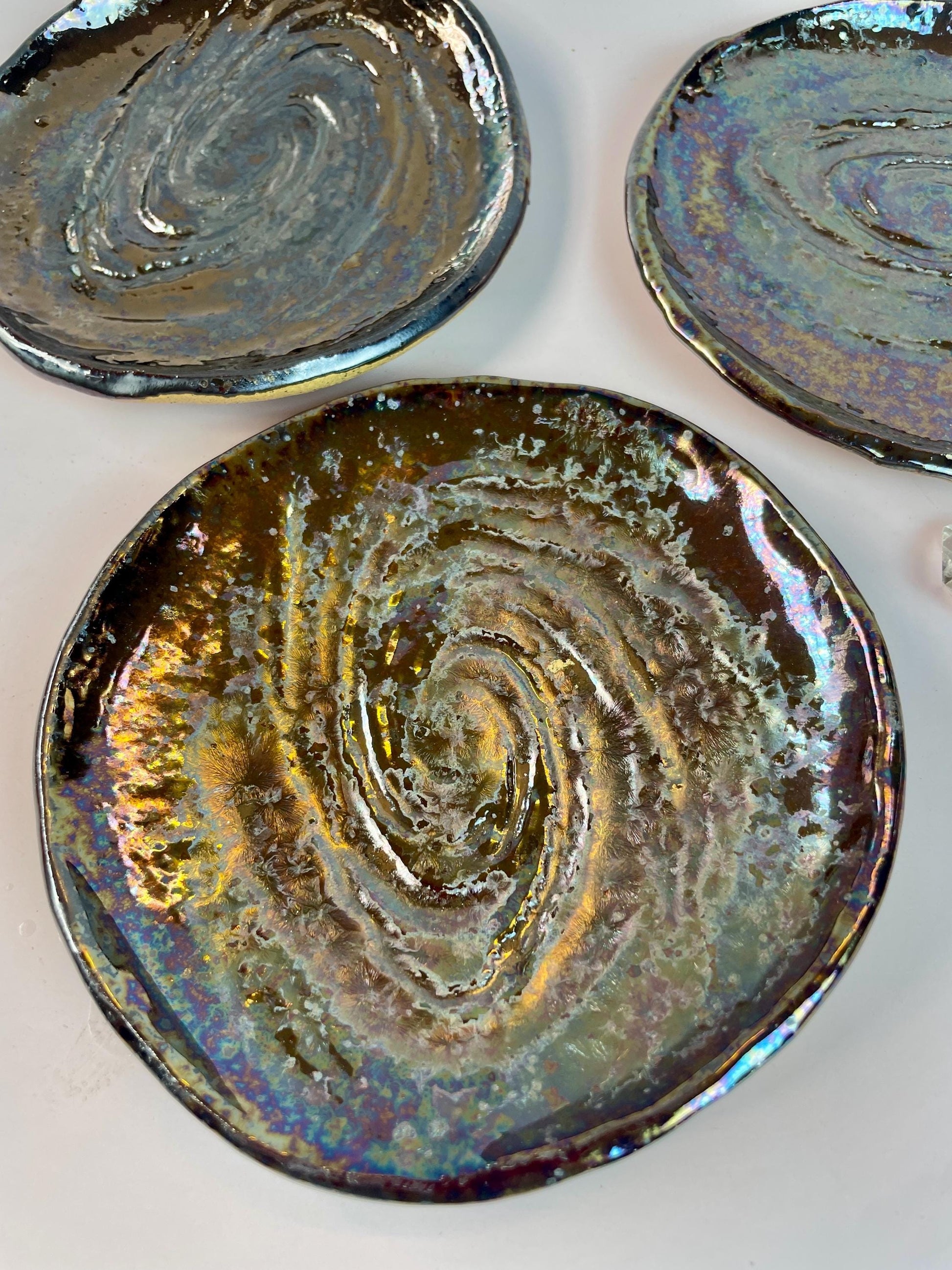 Galaxy Swirl Trinket Dish — Handmade Cosmic Ceramic Plate