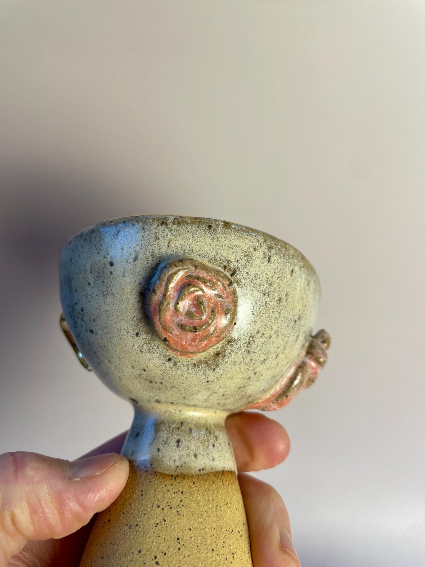 Divine Feminine Ceramic Chalices – Goddess Ritual Cups with Gold Moon and Rose Details