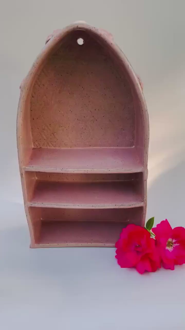 Handmade ceramic rose divine feminine shelf altar