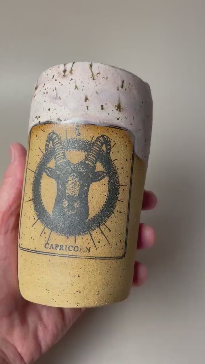 Capricorn ceramic to go Coffee Mug in Blush