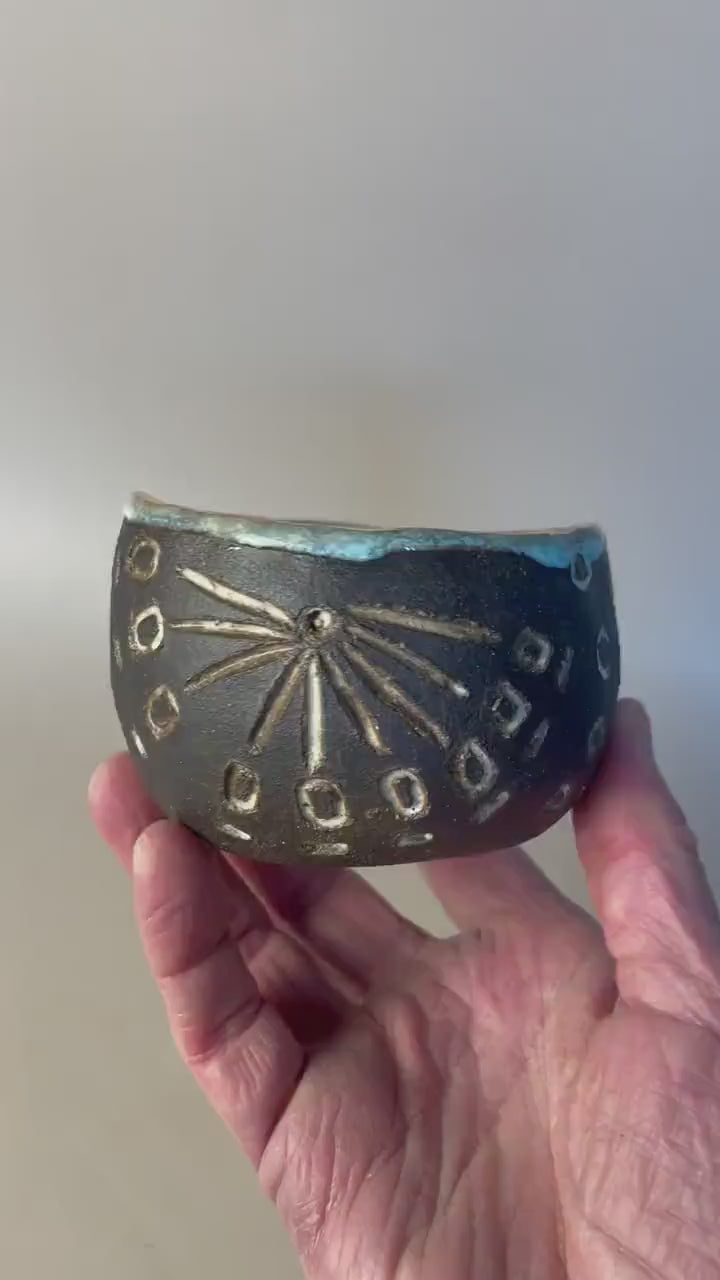 Handmade ceramic Newgrange inspired cup