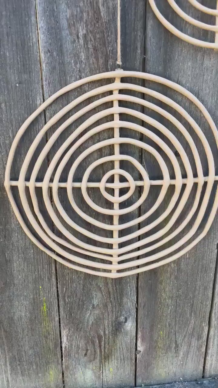 Large Concentric Circle Handmade Clay Wall Hanging