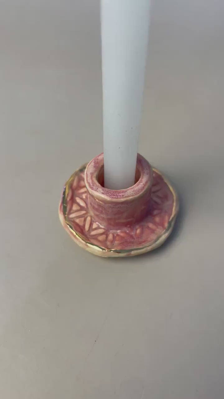 Small Pink Flower of Life Candle & Palo Santo Holder