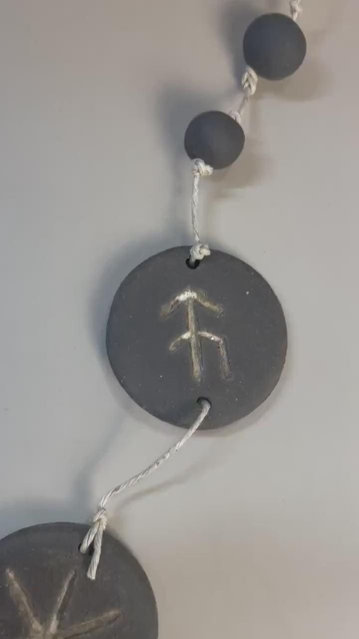 HOPE and STRENGTH handmade ceramic talisman