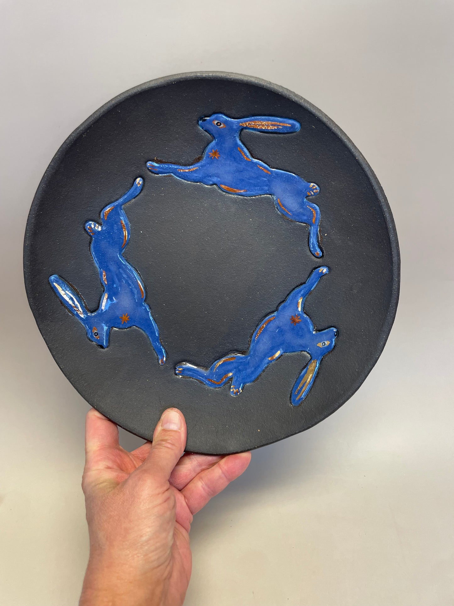 Three Hares Ceramic Ritual Plate