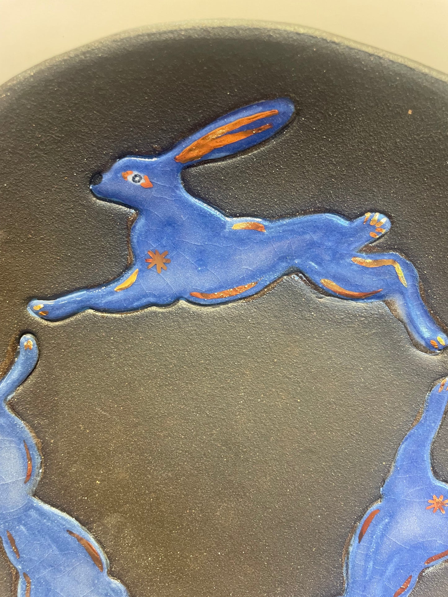 Three Hares Ceramic Ritual Plate