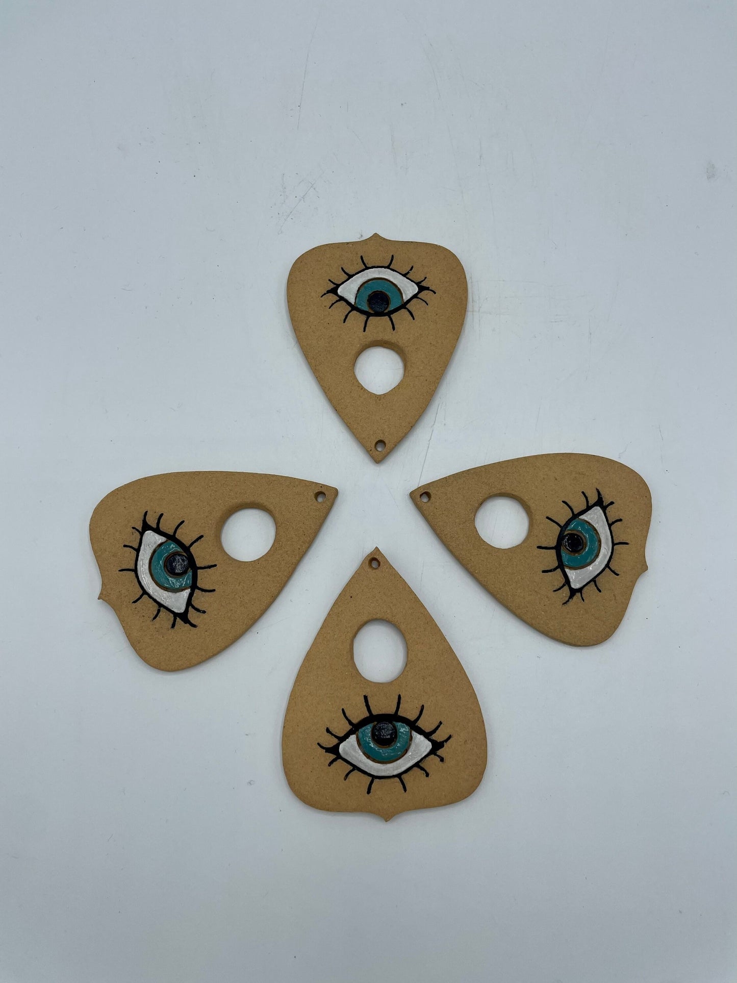 Ceramic evil eye planchette ornament