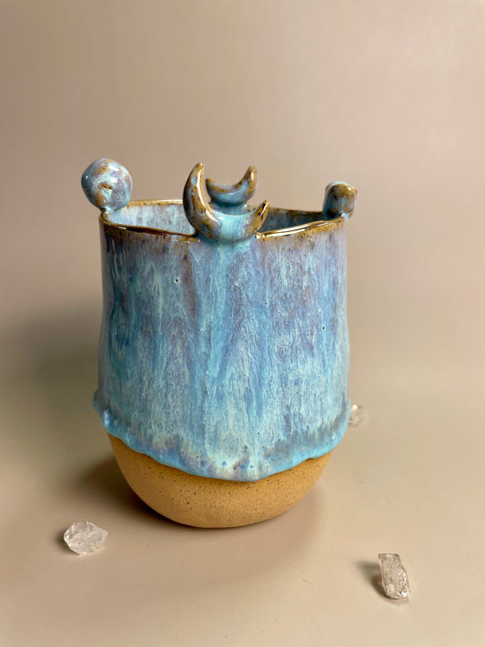 Moon Phase handmade ceramic vase