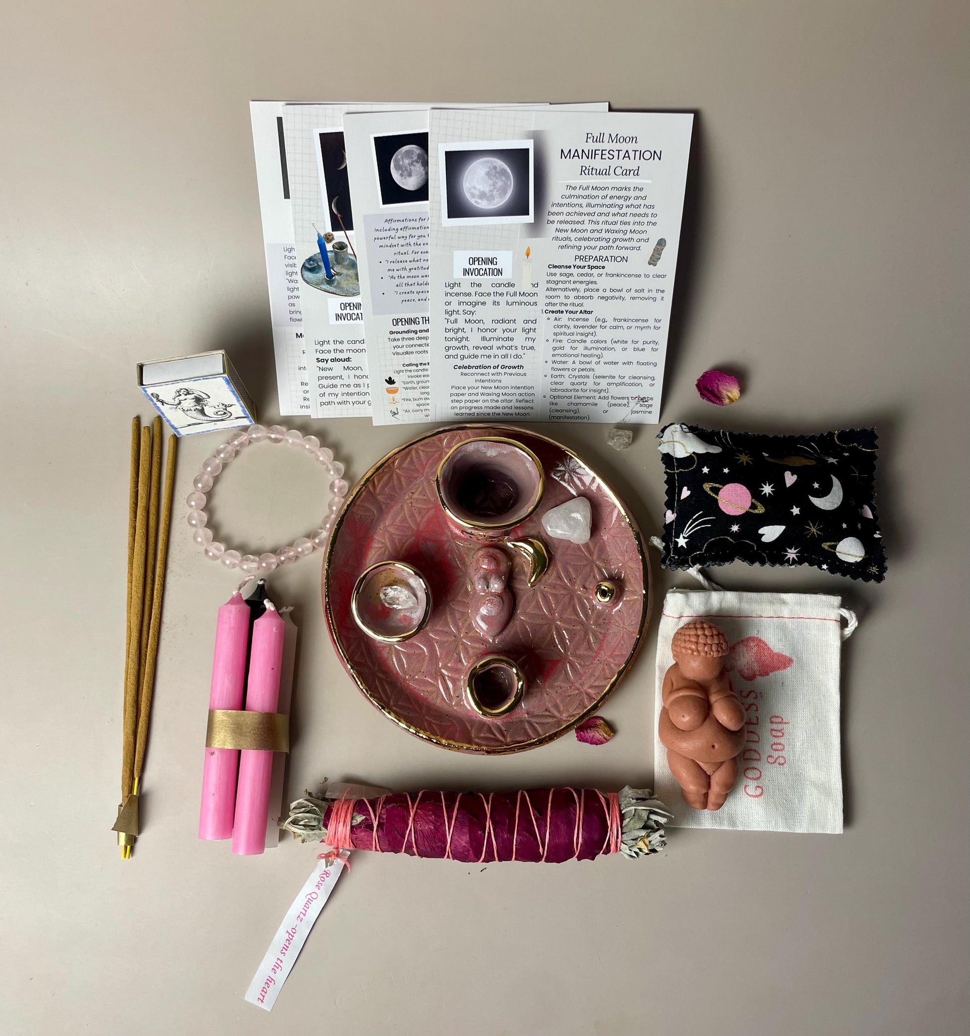 Goddess Four Element Ritual Box Kit-Sacred Tools for Moon Phases & Heart Centered Rituals