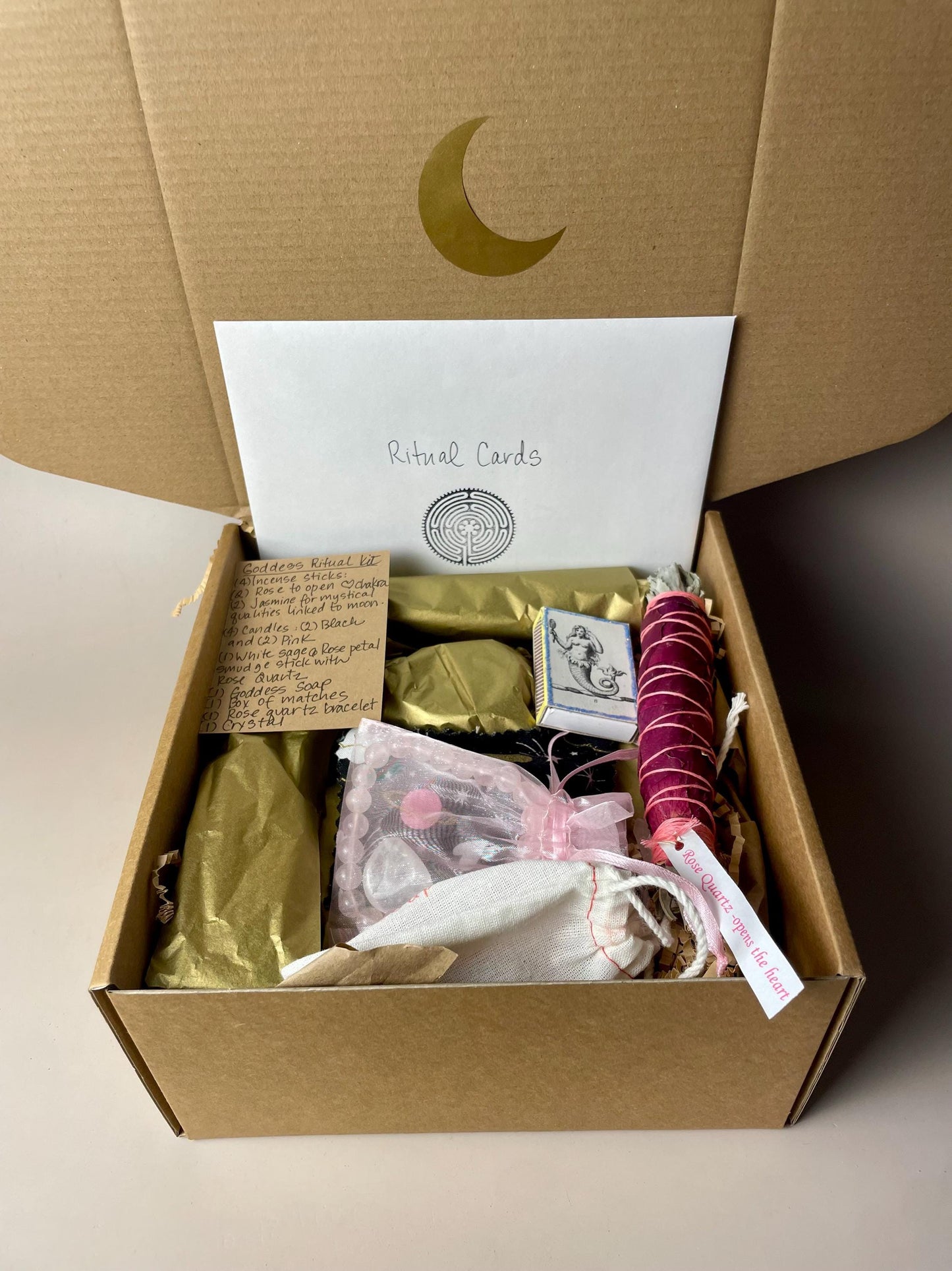 Goddess Four Element Ritual Box Kit-Sacred Tools for Moon Phases & Heart Centered Rituals