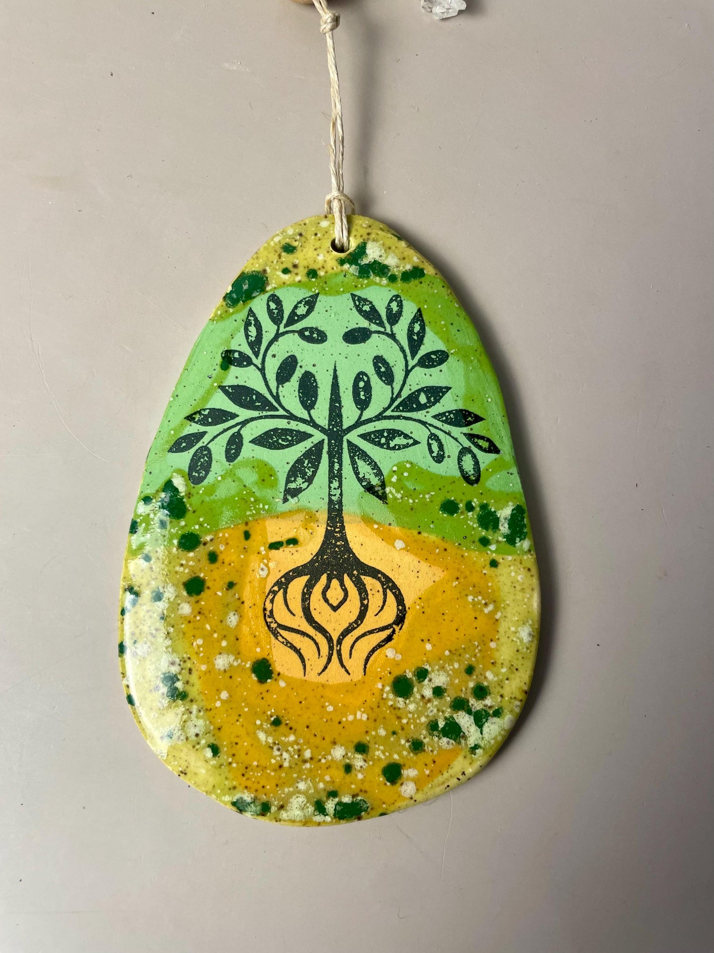 Tree of Life Ceramic Talisman – Handmade Hanging Ornament