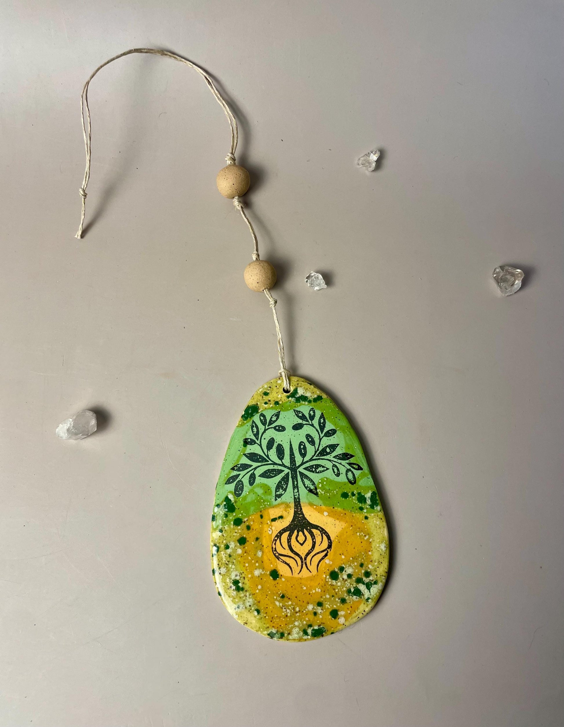 Tree of Life Ceramic Talisman – Handmade Hanging Ornament