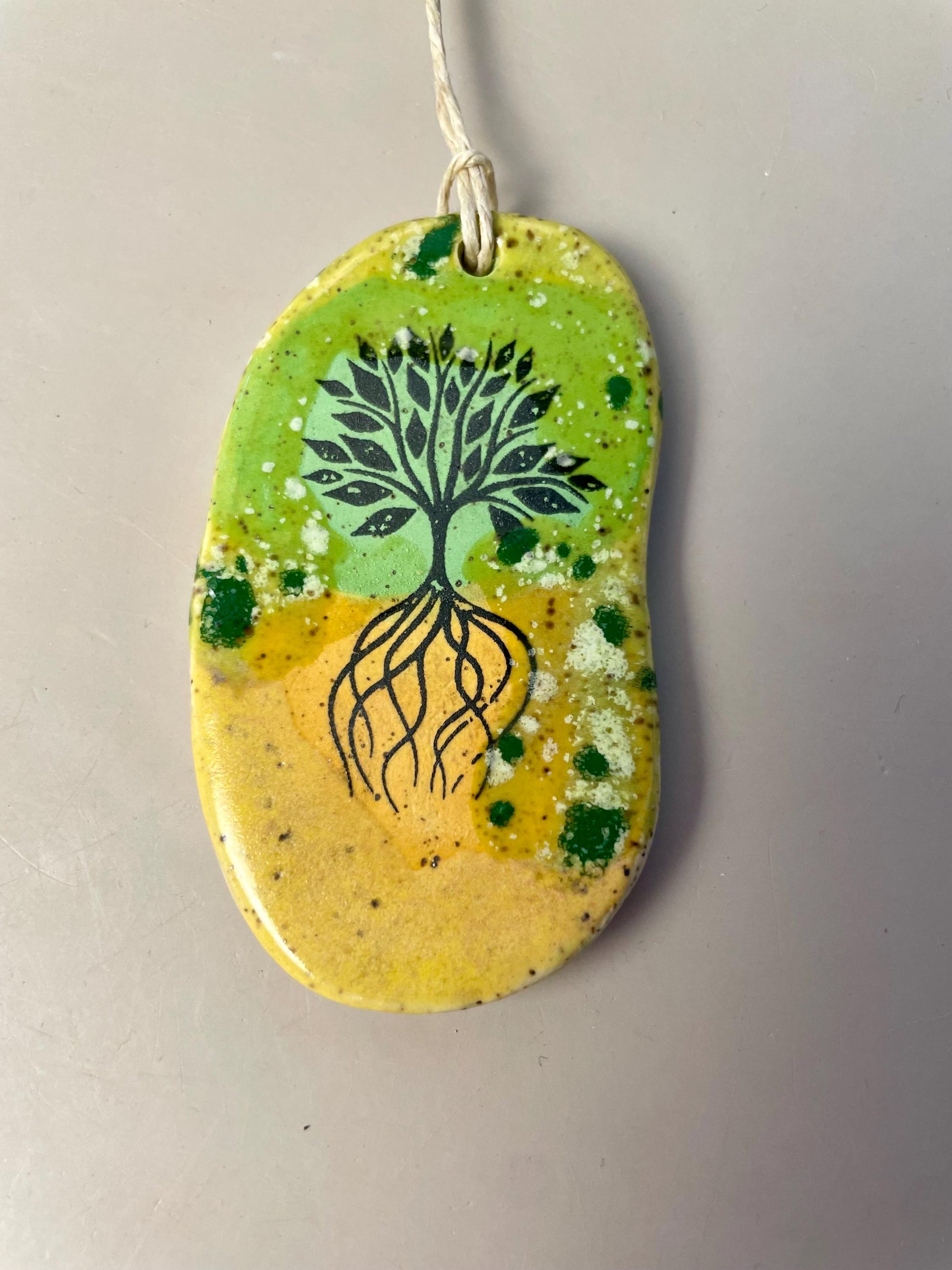 Handmade clay Hanging Tree Ornament