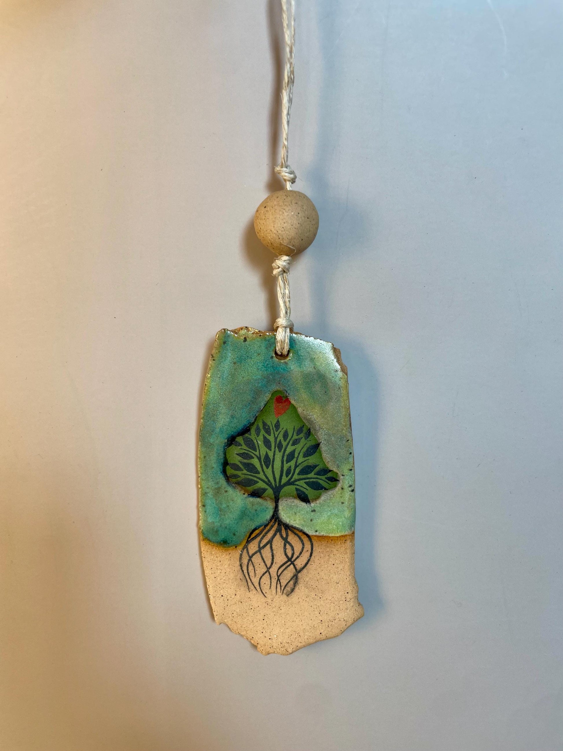 Handmade clay Hanging Tree Love Ornament