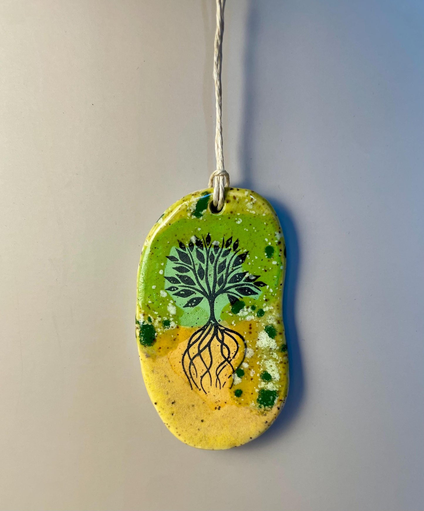 Handmade clay Hanging Tree Ornament