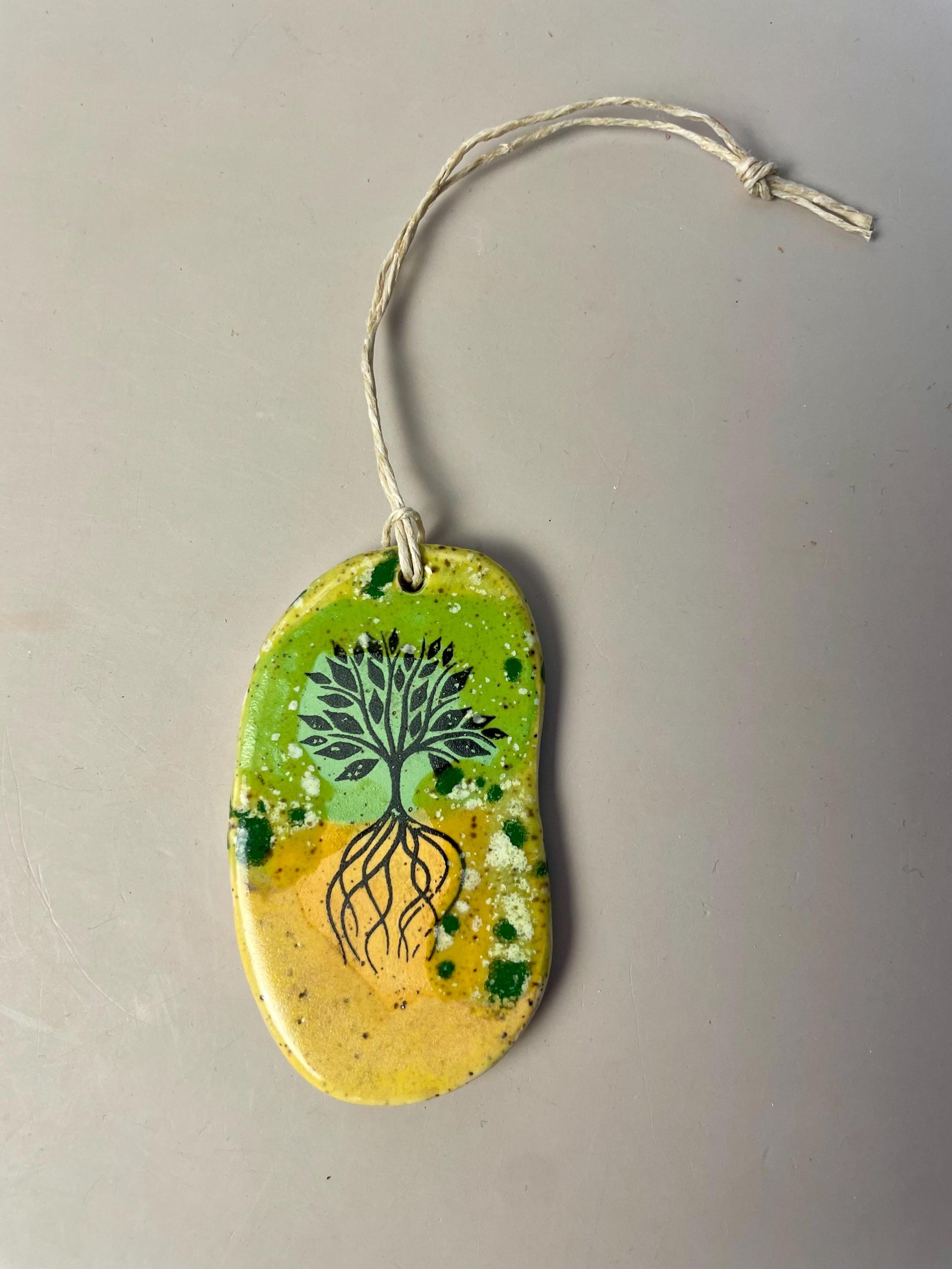 Handmade clay Hanging Tree Ornament