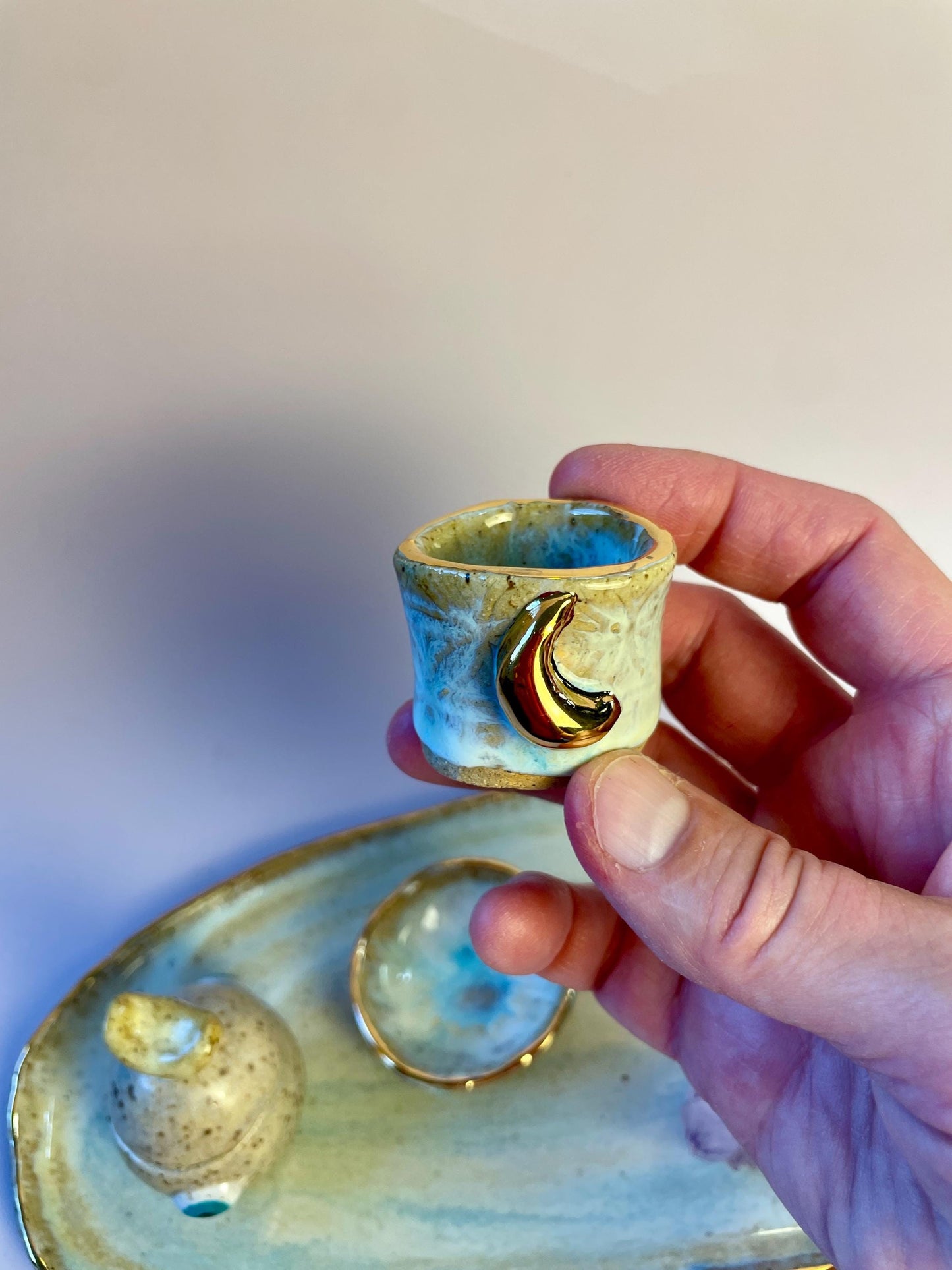 Dream Incubation Tray – Ceramic Ritual Set for Moonlit Intention Work