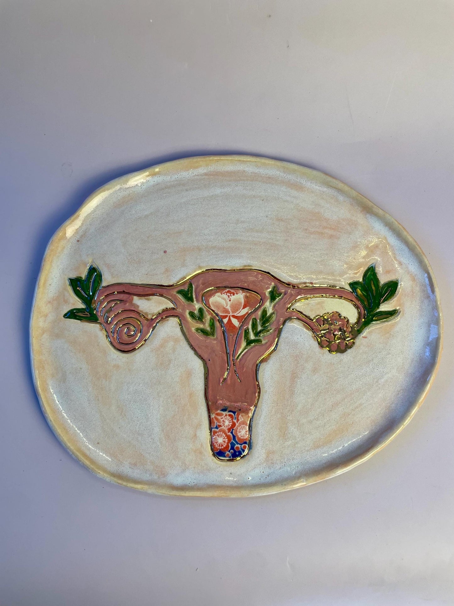 Divine Feminine Ritual Set – Sacred Womb Bowl, Incense & Candle Holders – Gold‑Lined, Healing Ceramic Art