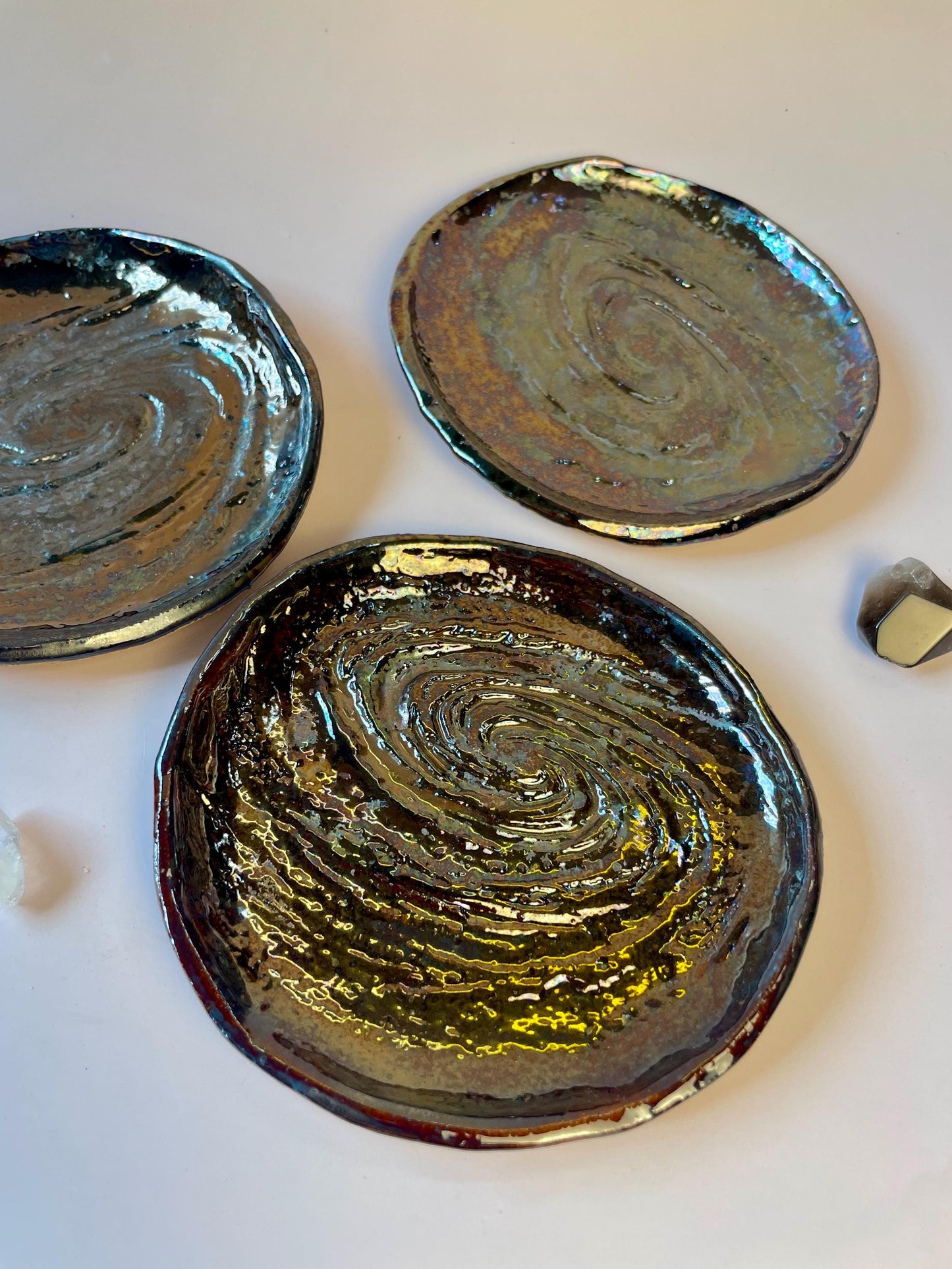 Galaxy Swirl Trinket Dish — Handmade Cosmic Ceramic Plate