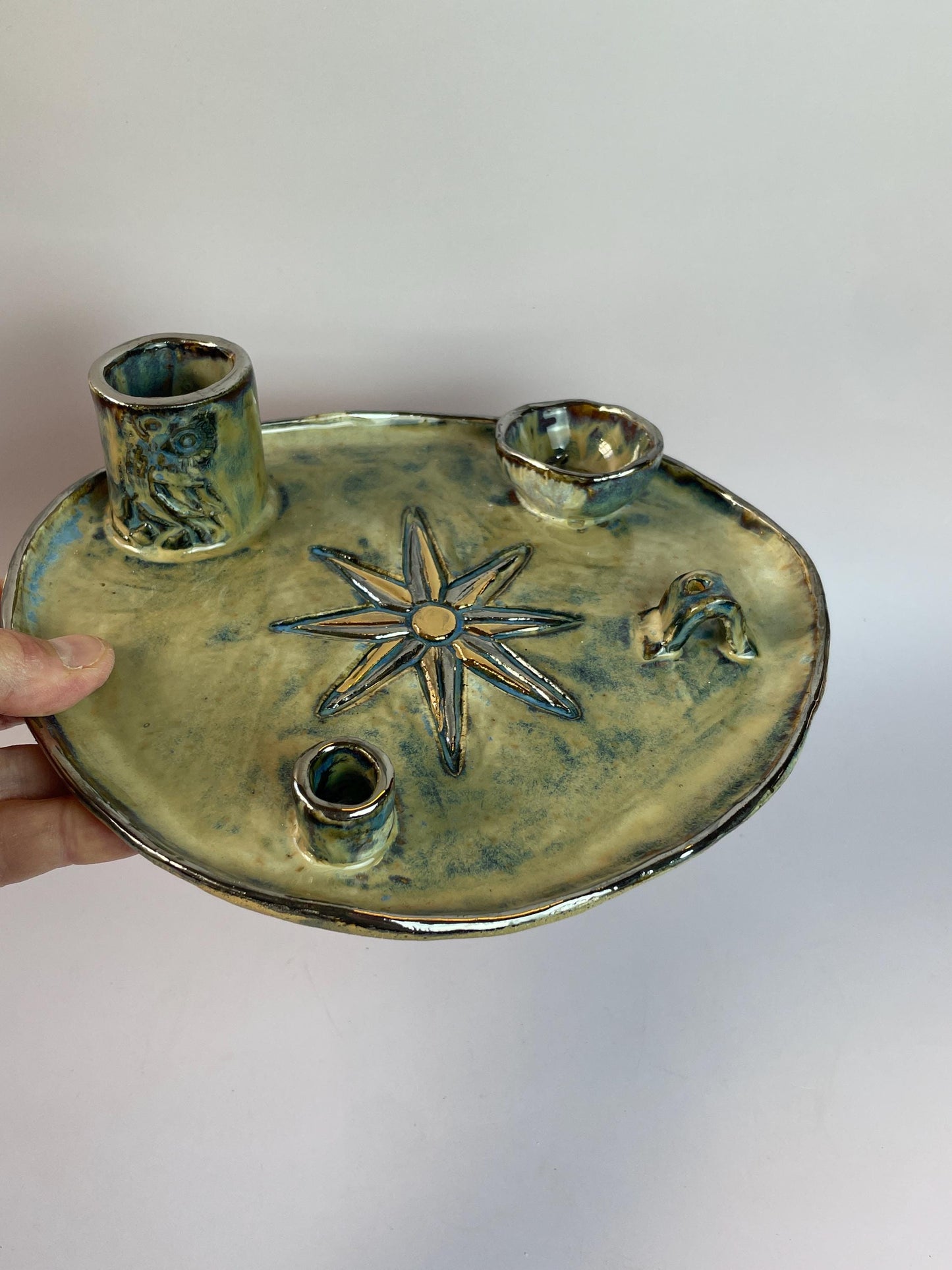 Inanna Four Element Ritual Dish — Eight-Pointed Star of Venus Altar Vessel