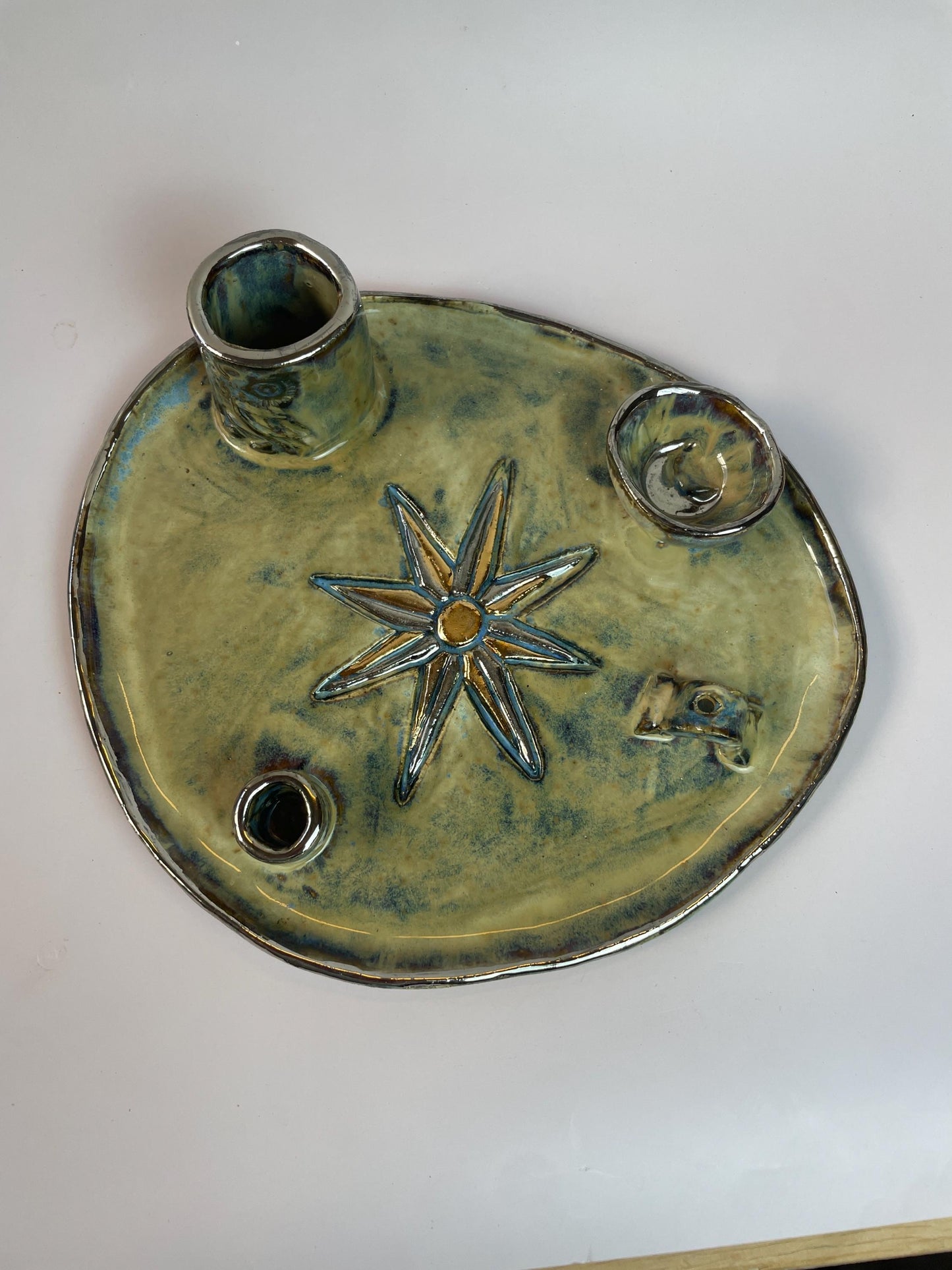 Inanna Four Element Ritual Dish — Eight-Pointed Star of Venus Altar Vessel