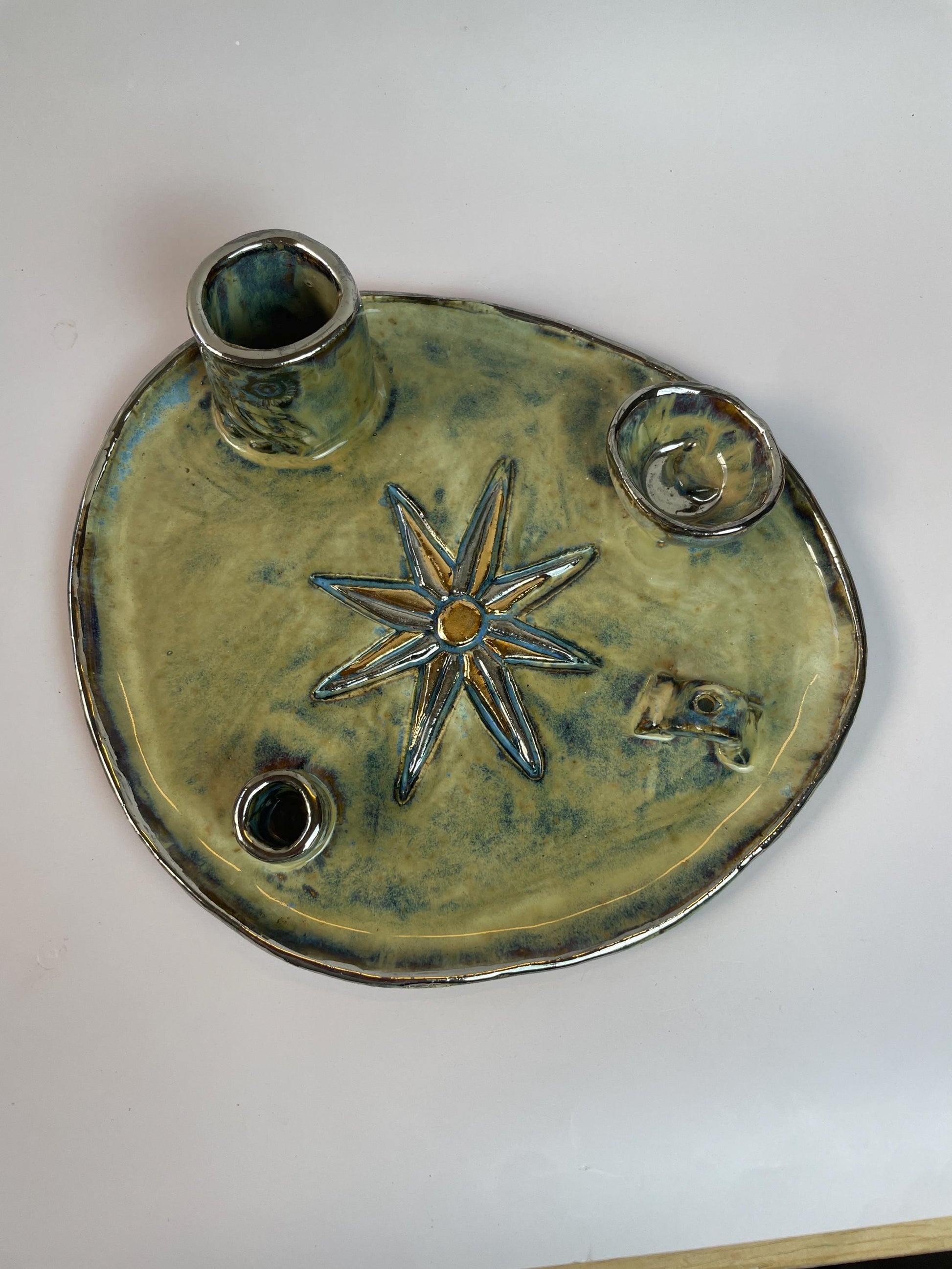 Inanna Four Element Ritual Dish — Eight-Pointed Star of Venus Altar Vessel