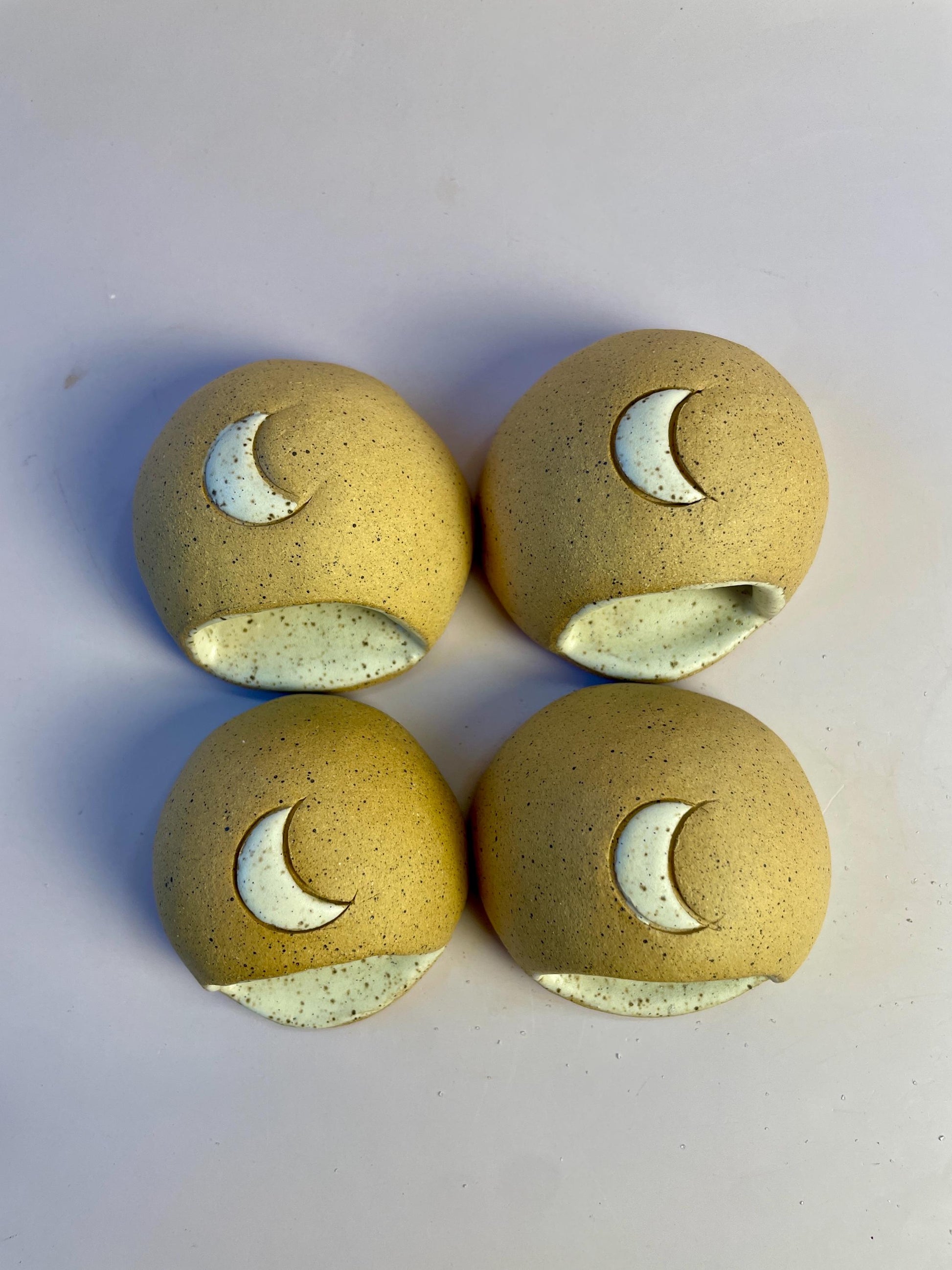 Handmade Moon Salt Dome • Ceramic Herbal or Crystal Keeper • Ritual Protection Pod