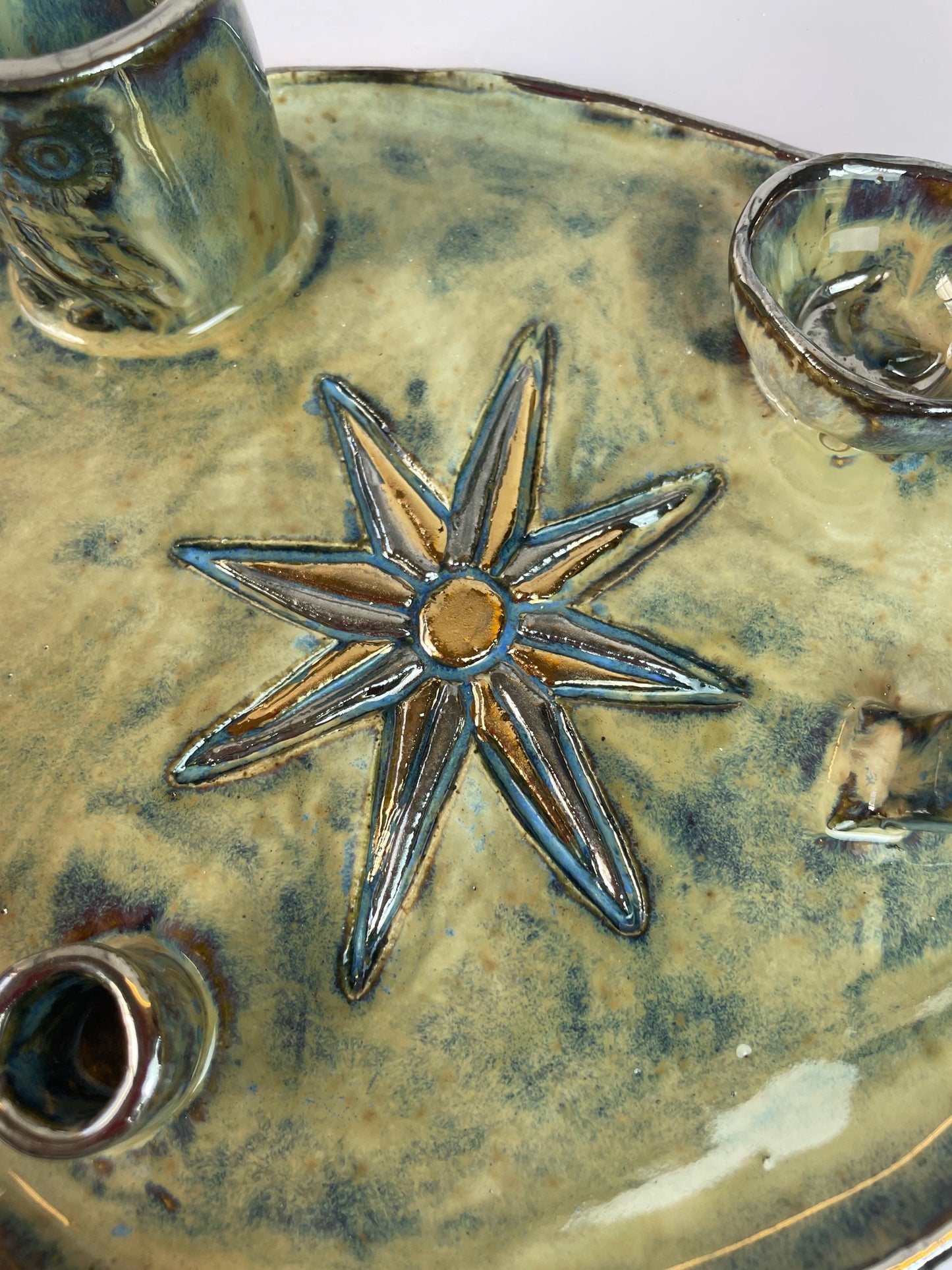 Inanna Four Element Ritual Dish — Eight-Pointed Star of Venus Altar Vessel