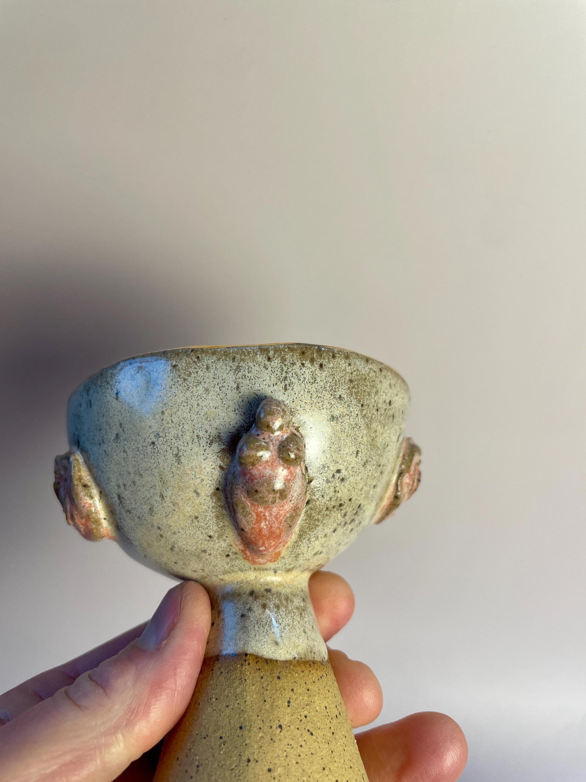 Divine Feminine Ceramic Chalices – Goddess Ritual Cups with Gold Moon and Rose Details