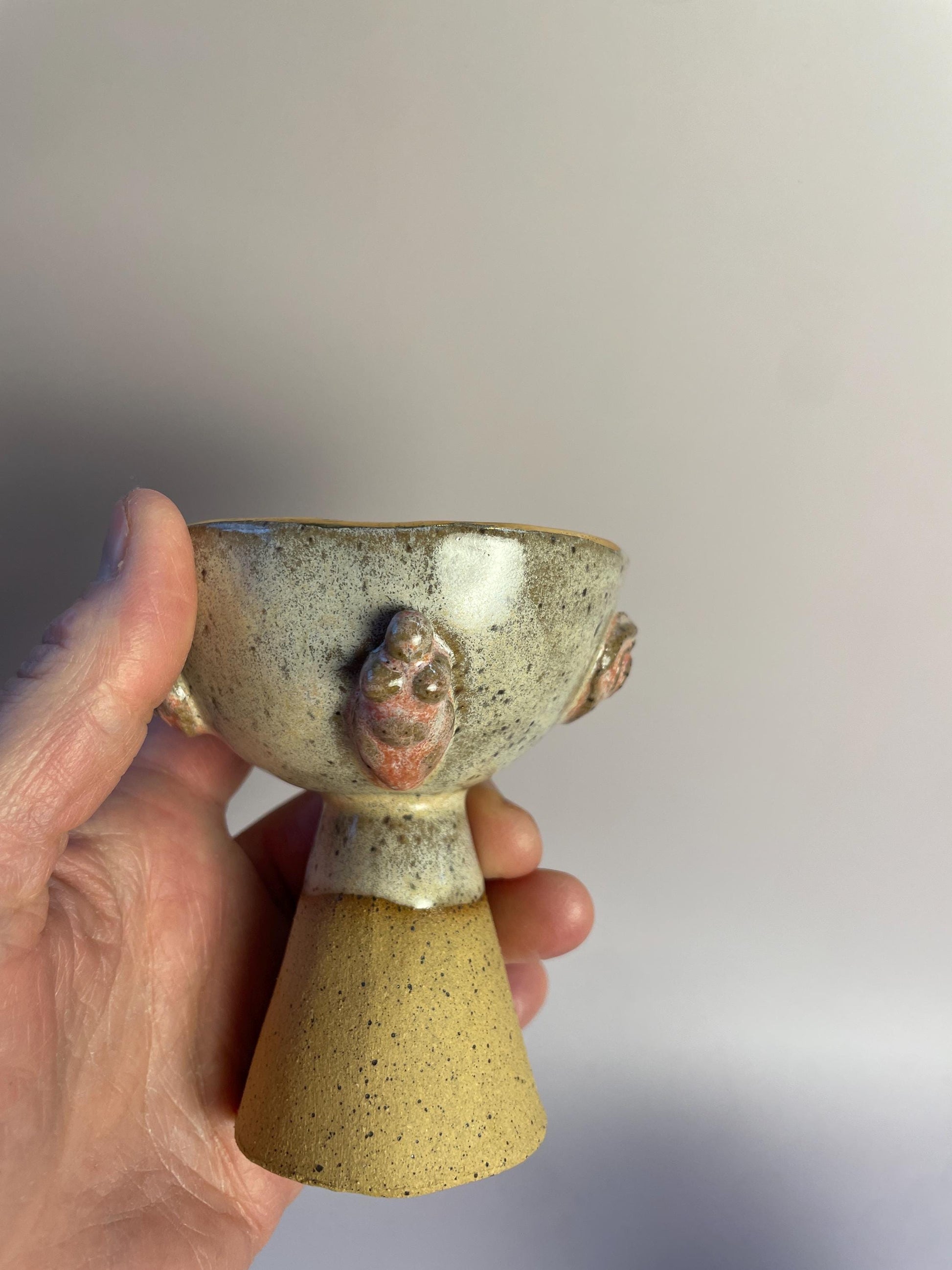 Divine Feminine Ceramic Chalices – Goddess Ritual Cups with Gold Moon and Rose Details