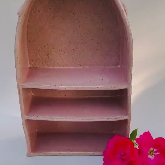 Handmade ceramic rose divine feminine shelf altar