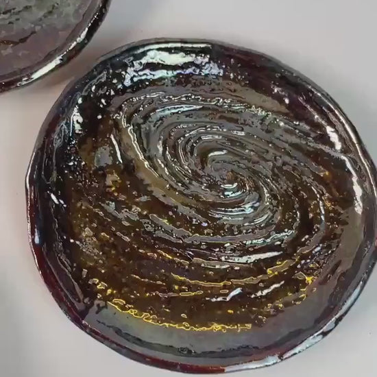 Galaxy Swirl Trinket Dish — Handmade Cosmic Ceramic Plate