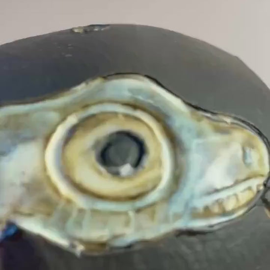 Ceramic Snake Rattle with Dual Spirals | Hand-Carved Ritual Object | Shamanic Sound Tool | Liminal & Protective Symbolism