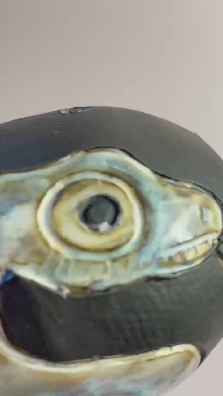 Ceramic Snake Rattle with Dual Spirals | Hand-Carved Ritual Object | Shamanic Sound Tool | Liminal & Protective Symbolism