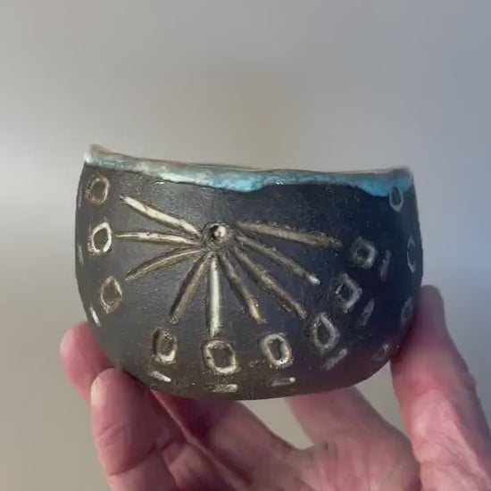 Handmade ceramic Newgrange inspired cup