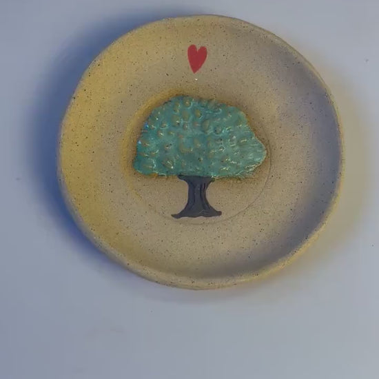 Handmade Ceramic Tree Love Trinket Dish